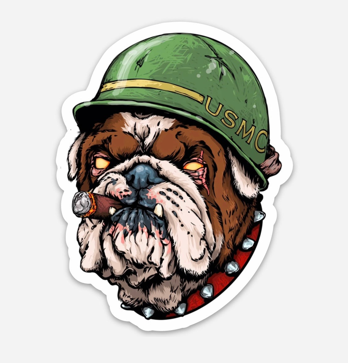 USMC bulldog support our troops - semper fi always faithful sticker - bulldog usmc