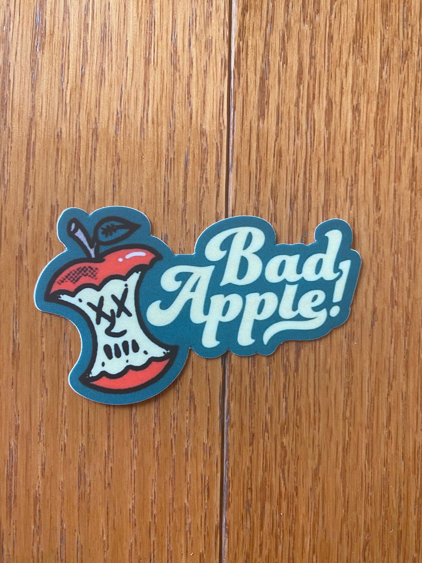Bad Apple Rotten to the core sticker - 3x2 vinyl original design