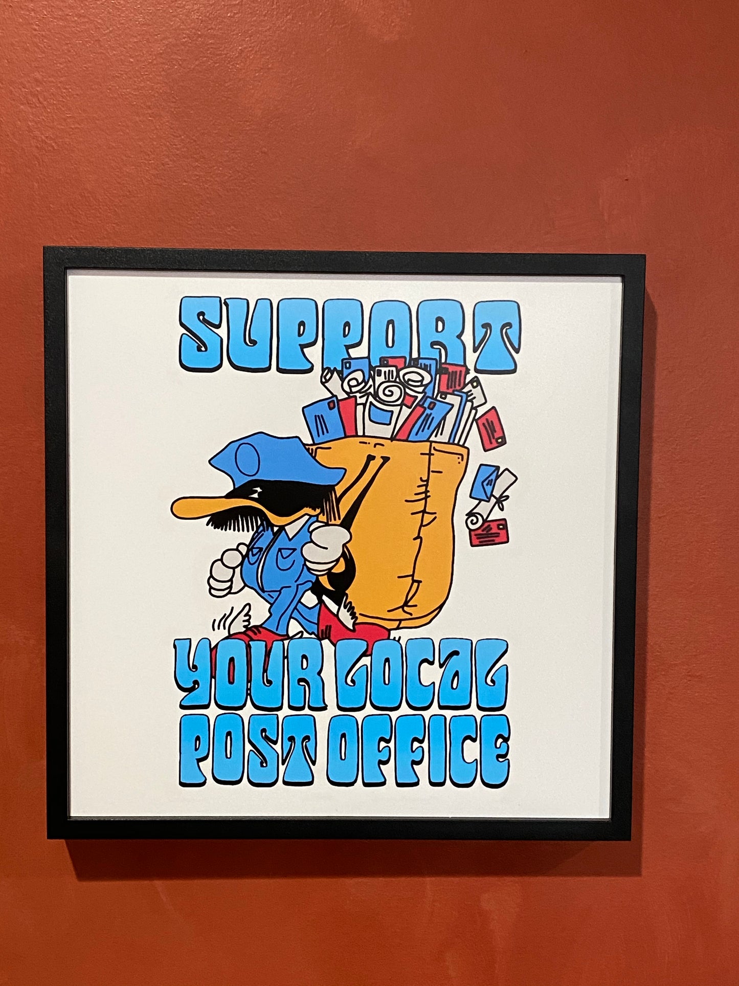 Support your local post office USPS print 8x8 - mailman mailwoman