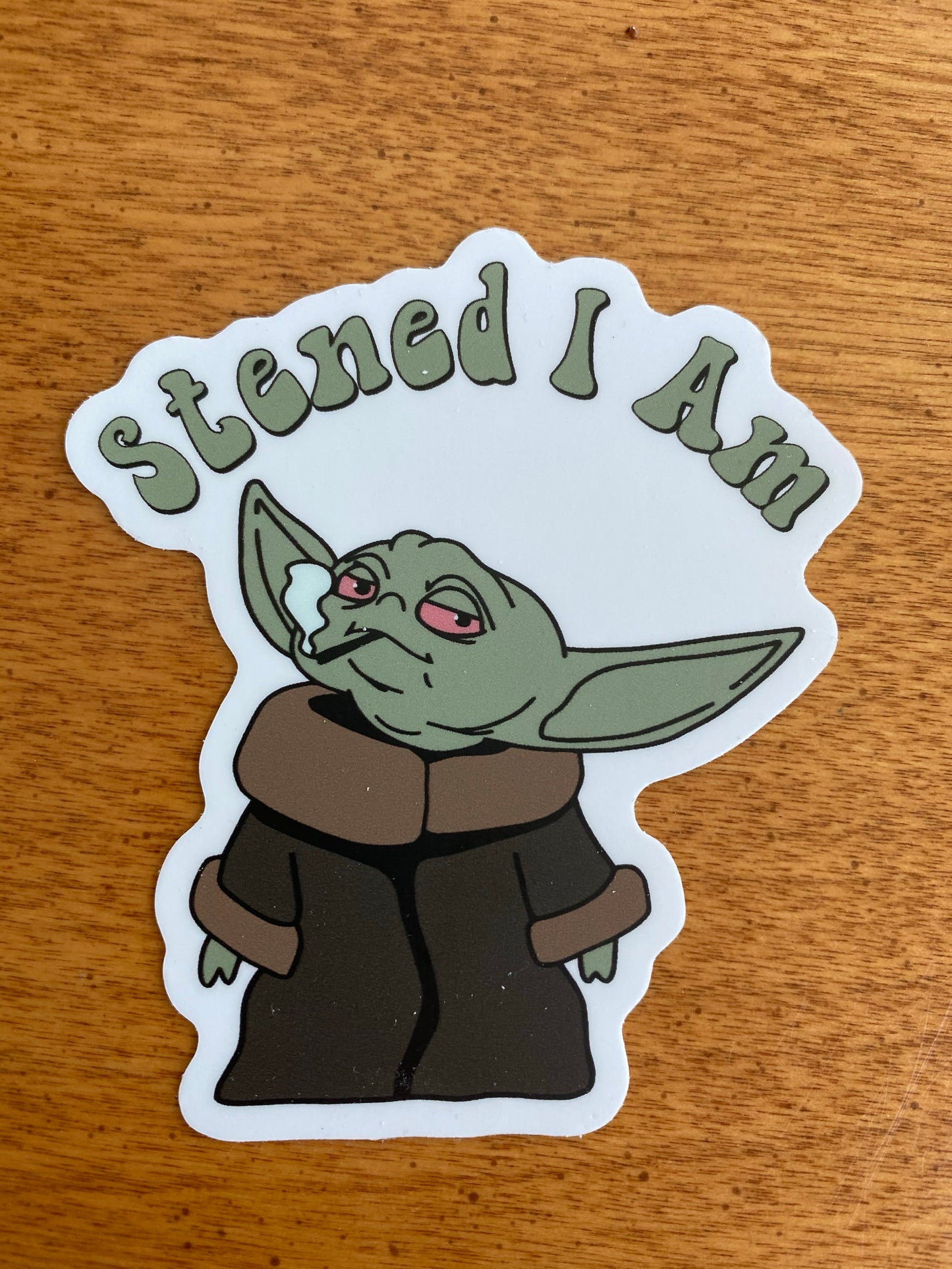 The child super cute stoned sticker - stoned I am - purple haze - 420 friends