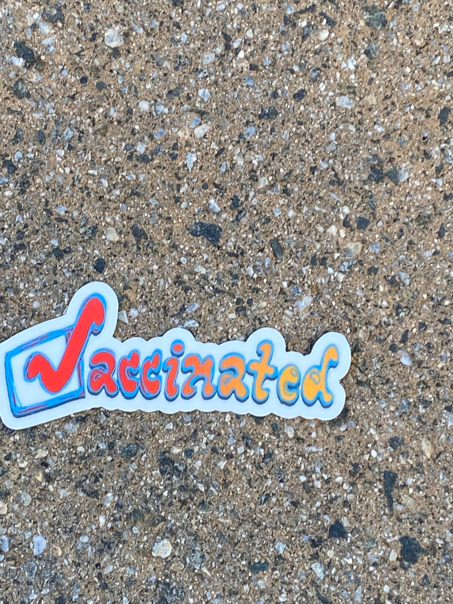 Vaccinated 4x2 vinyl durable weather proof dishwasher safe sticker