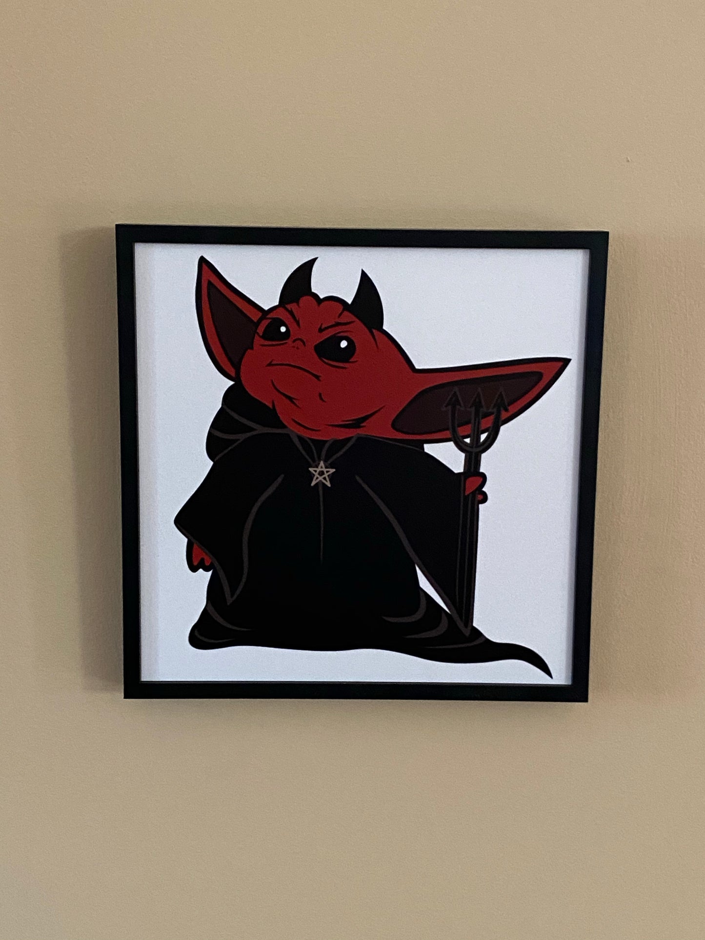 The evil child 8x8 print - super cute rendition - created by artist Penny slice