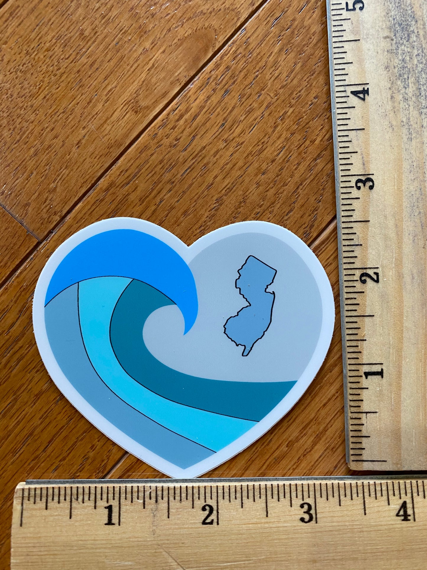 Heart surf NJ wave sticker - surf local local shop local