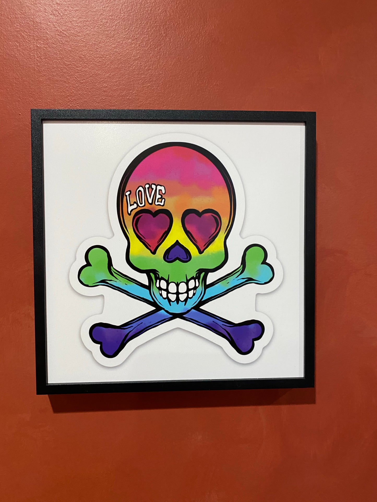 Peace love & skulls print - crossbones love