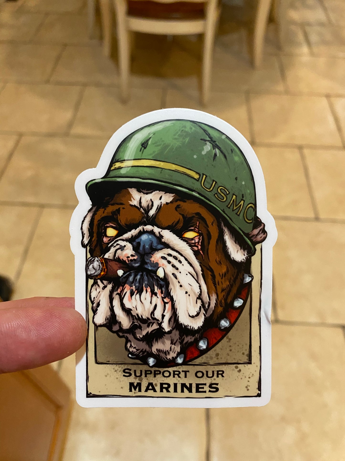 USMC support our troops - semper fi always faithful sticker - bulldog usmc