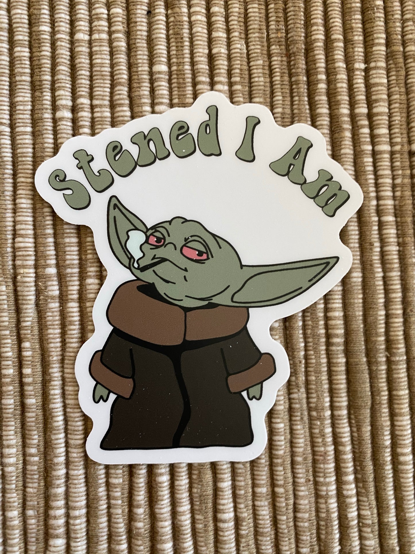 The child super cute stoned sticker - stoned I am - purple haze - 420 friends