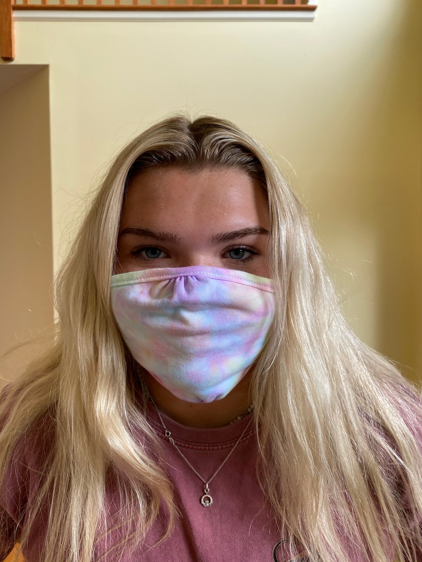 Tie dye face mask cotton candy - Next Level Adult Eco Performance face cover