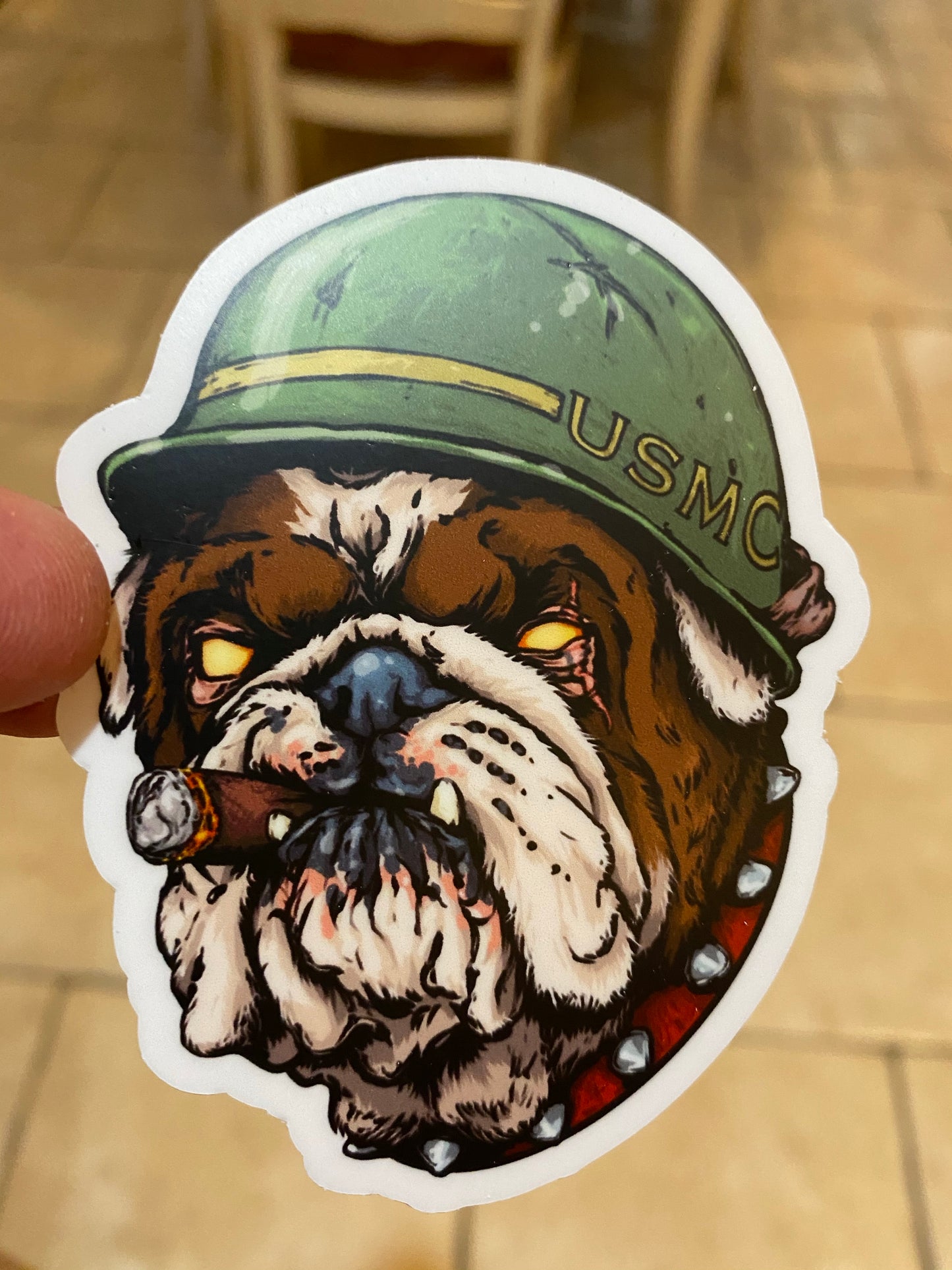 USMC bulldog support our troops - semper fi always faithful sticker - bulldog usmc