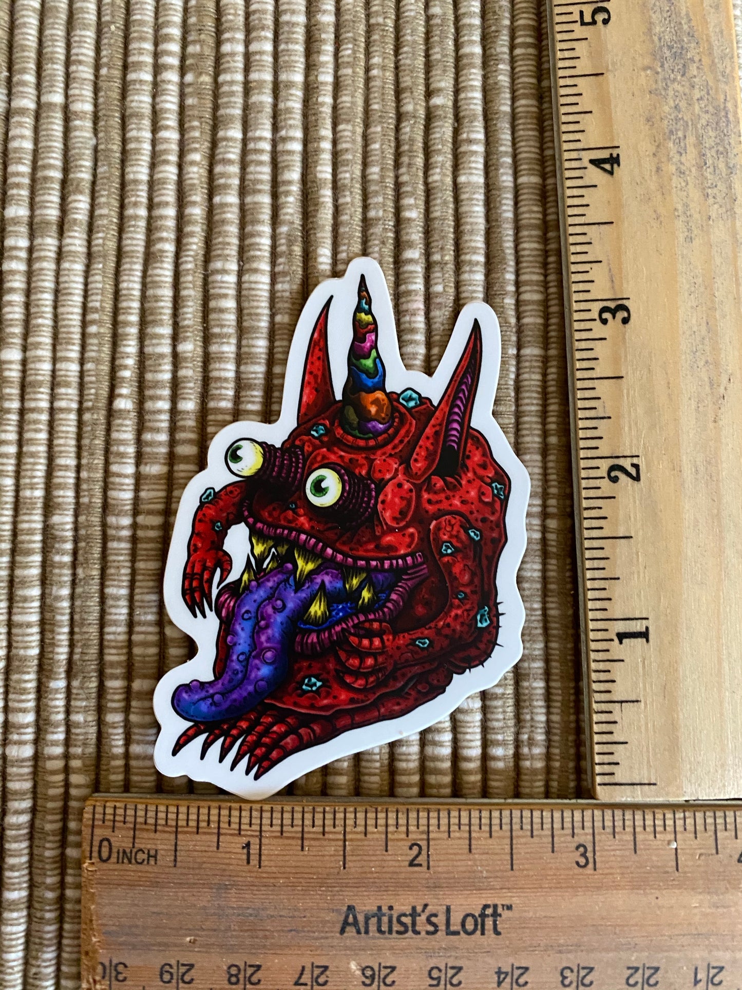 Unicorn monster sticker - skittle monster follow the rainbow