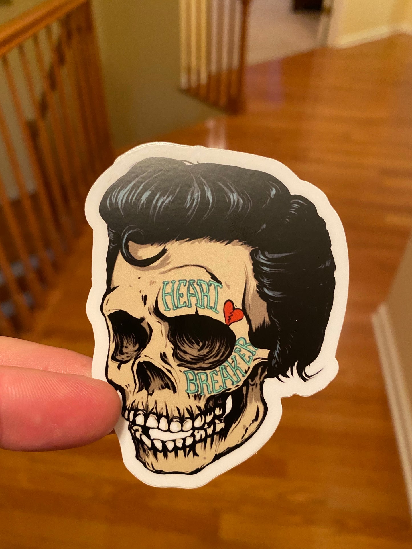 The king skull heart breaker sticker - Elvis Rock n roll Nashville TN