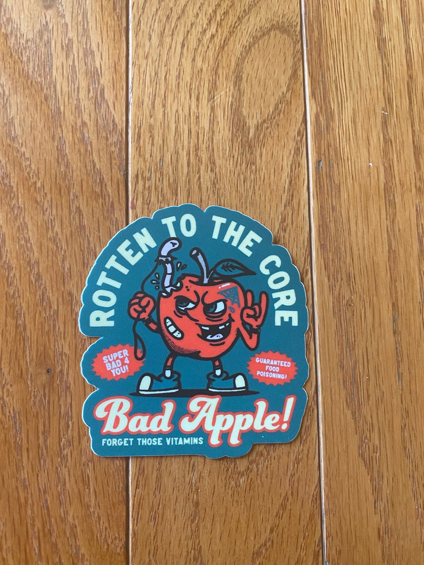 Bad Apple Rotten to the core sticker - 3x3 vinyl original design