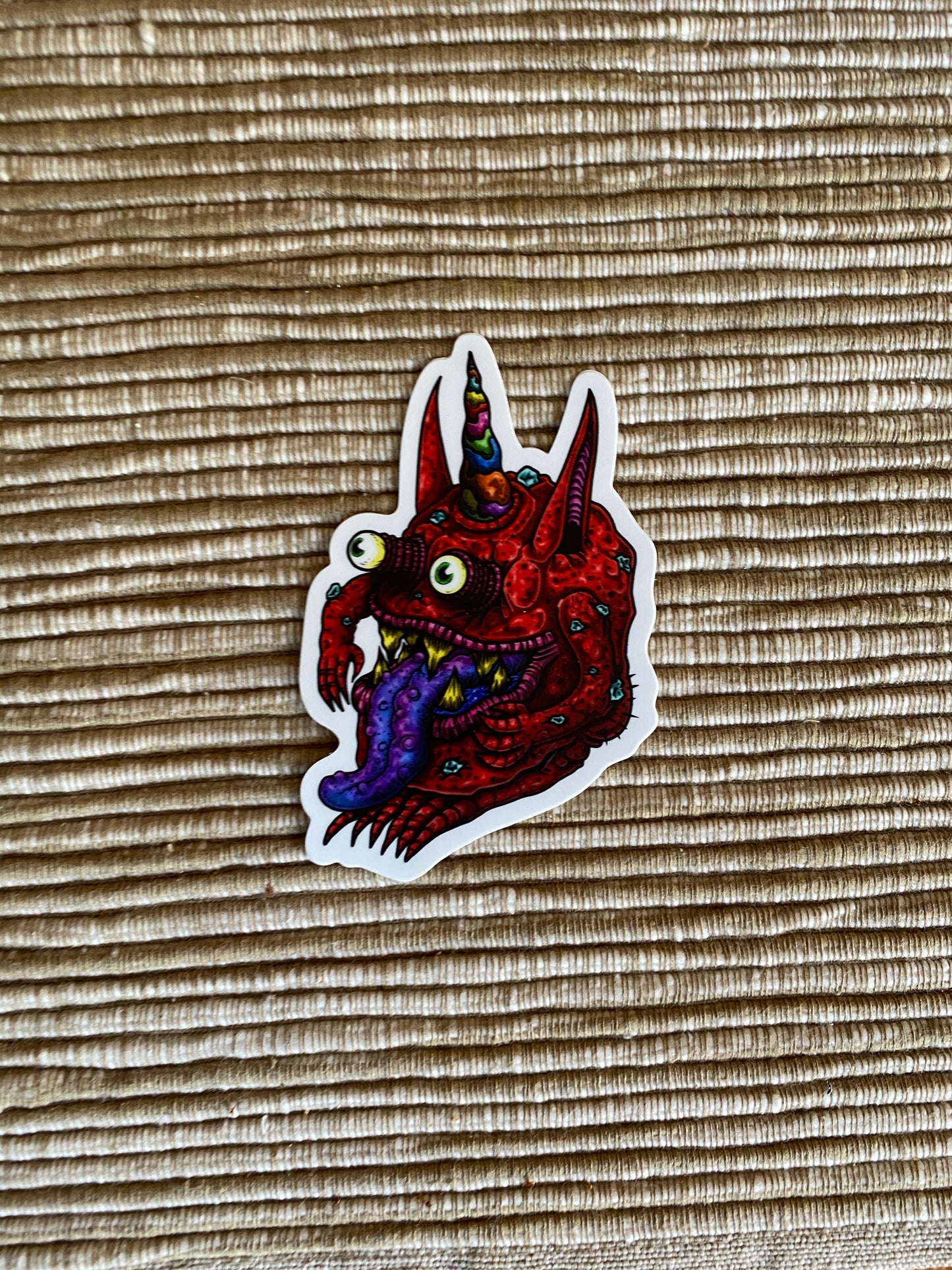 Unicorn monster sticker - skittle monster follow the rainbow