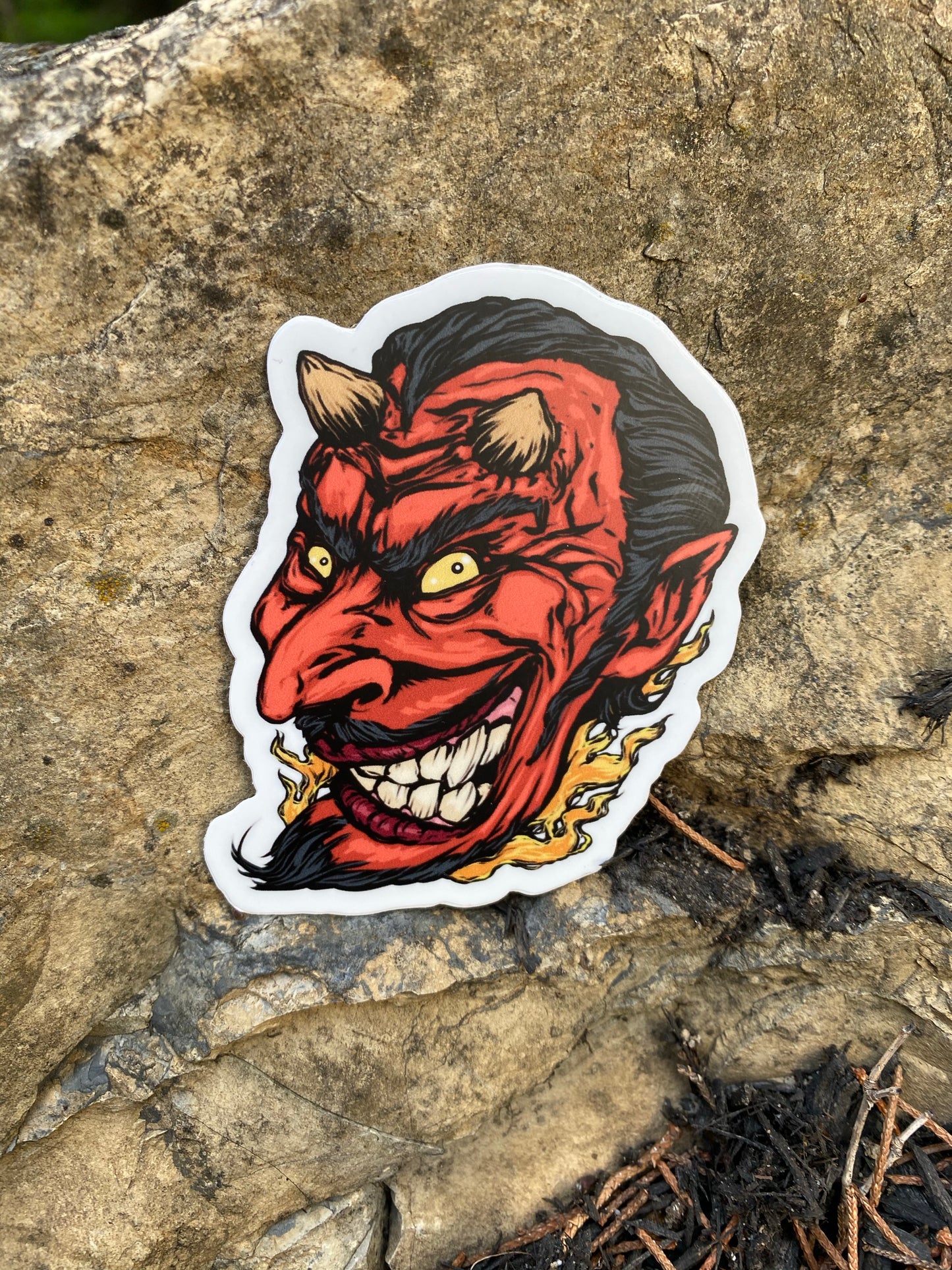 Devil head sticker 3.5 x 3.5! Not today satan