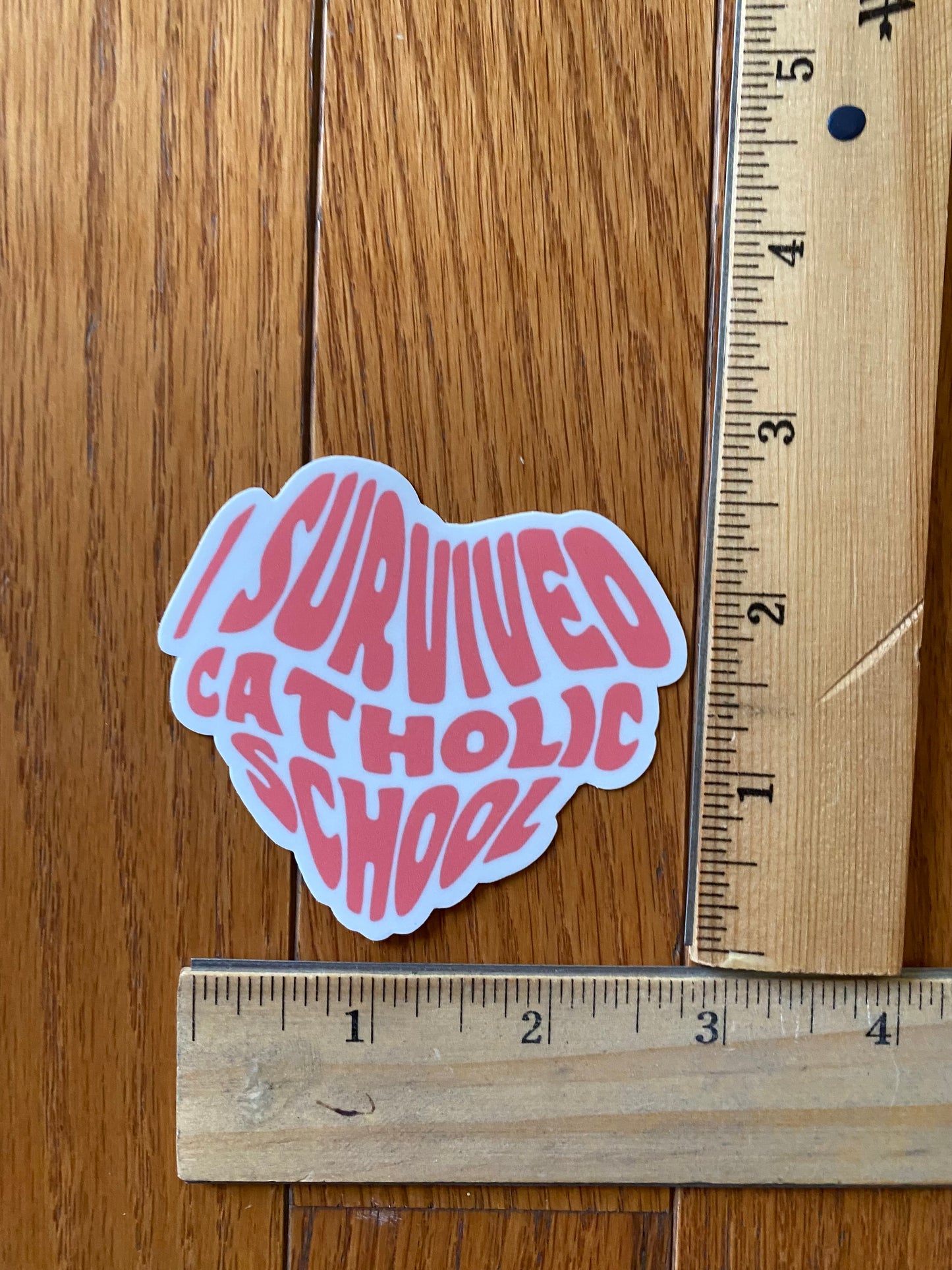 I survived catholic school vinyl 3x3 sticker - catholic girl sticker