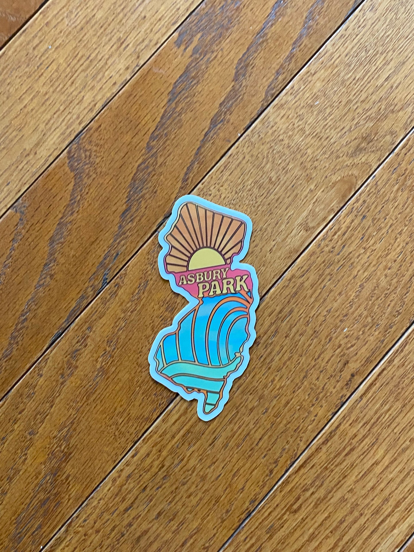 Asbury Park NJ state vinyl sticker - New Jersey beach house