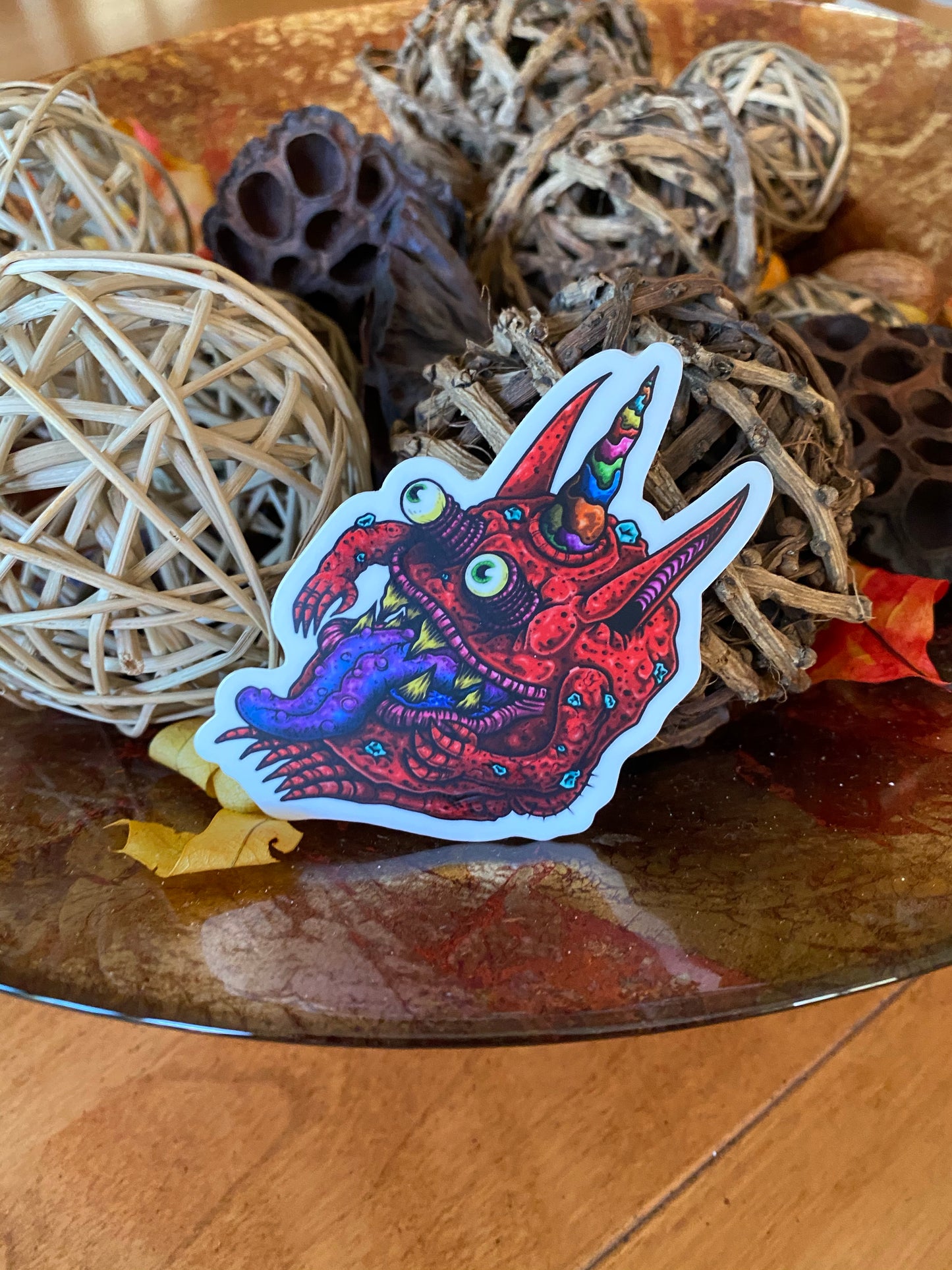 Unicorn monster sticker - skittle monster follow the rainbow