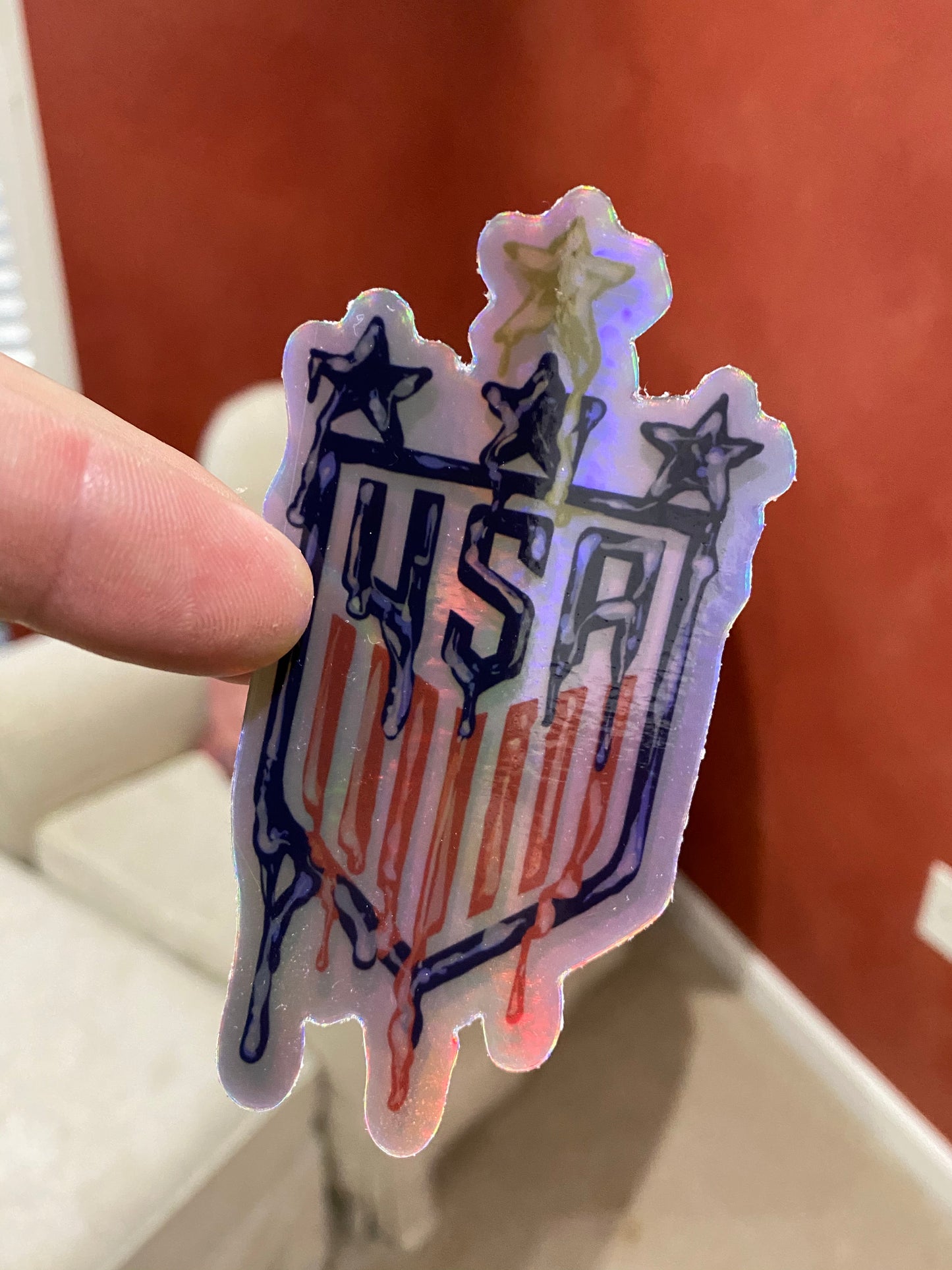 USA holographic USWNT team drip design USA 4 stars