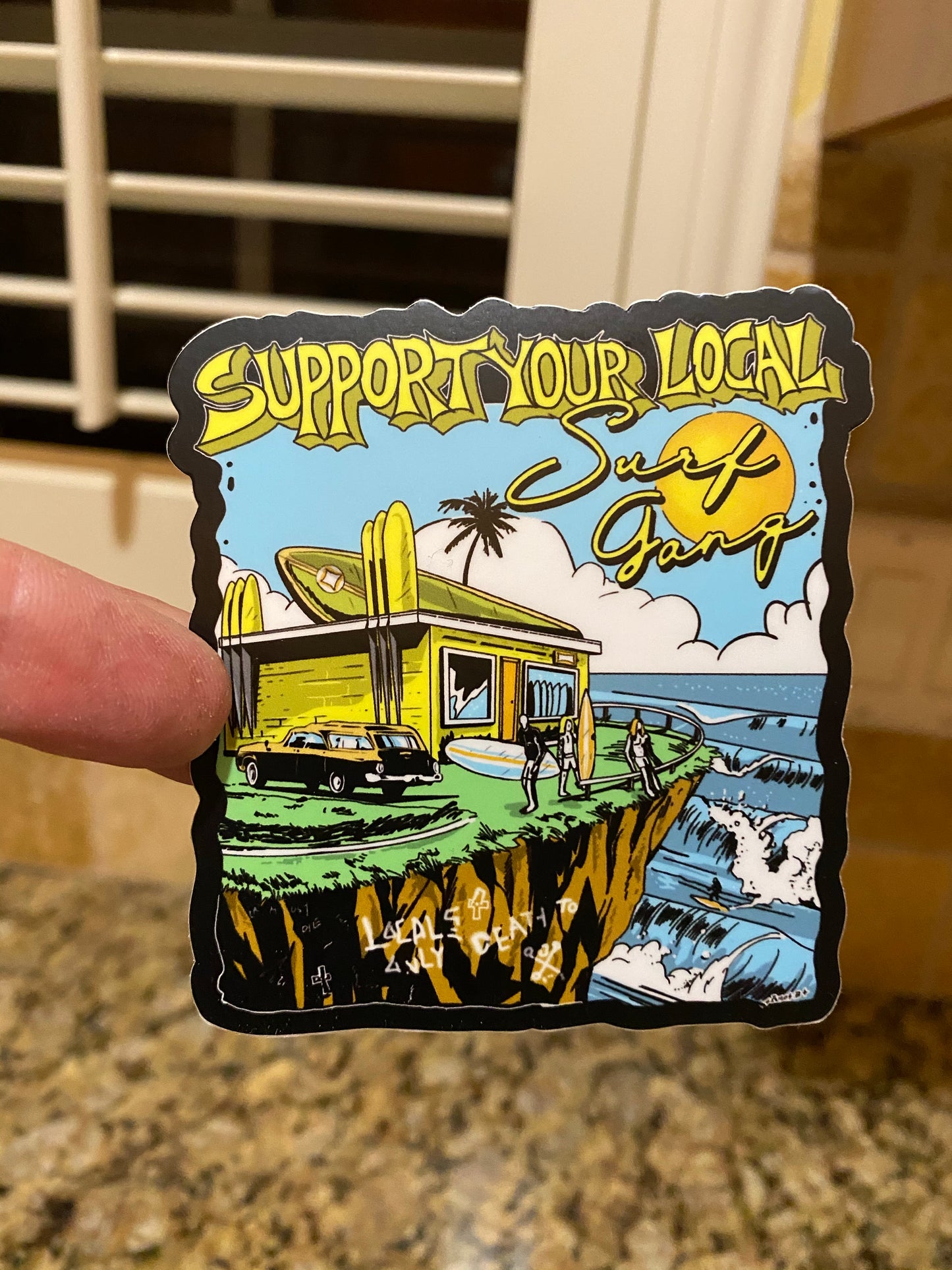 Support your local surf gang sticker - surf gang locals only
