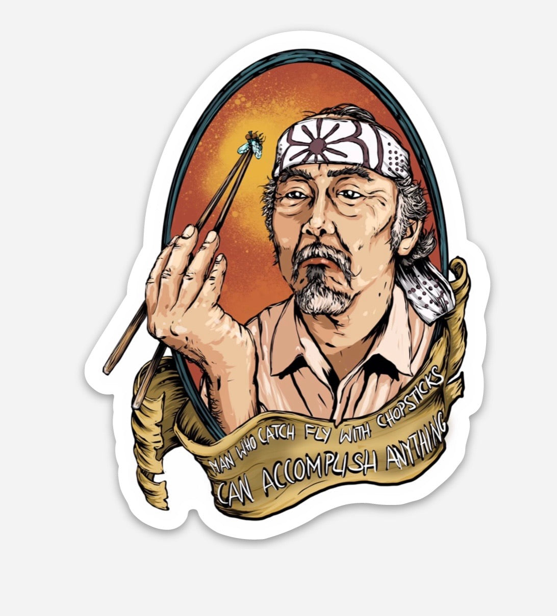 Mr. Miyagi inspired sticker - cobra sticker john kreese strike first strike hard no mercy sinsai
