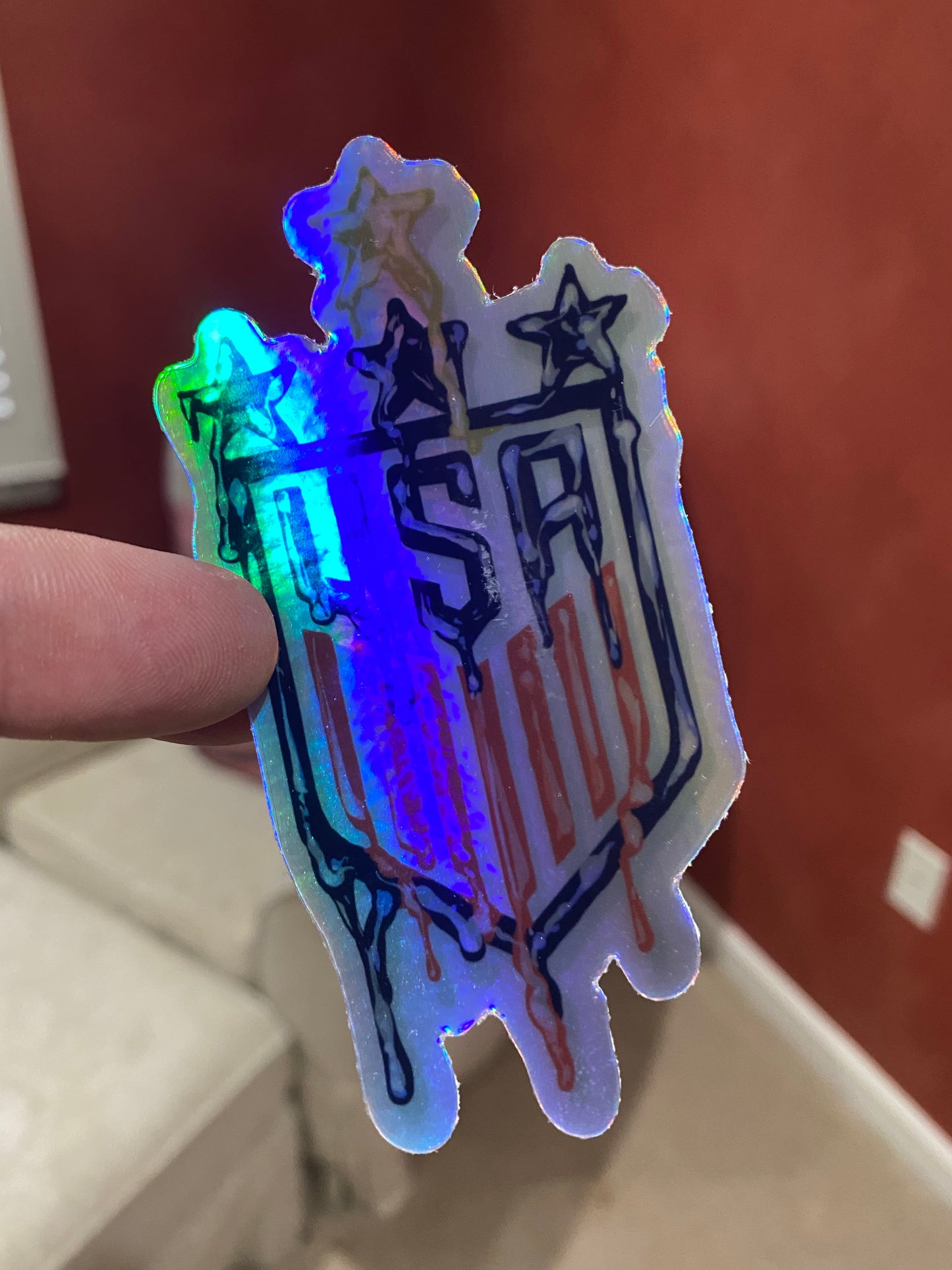 USA holographic USWNT team drip design USA 4 stars