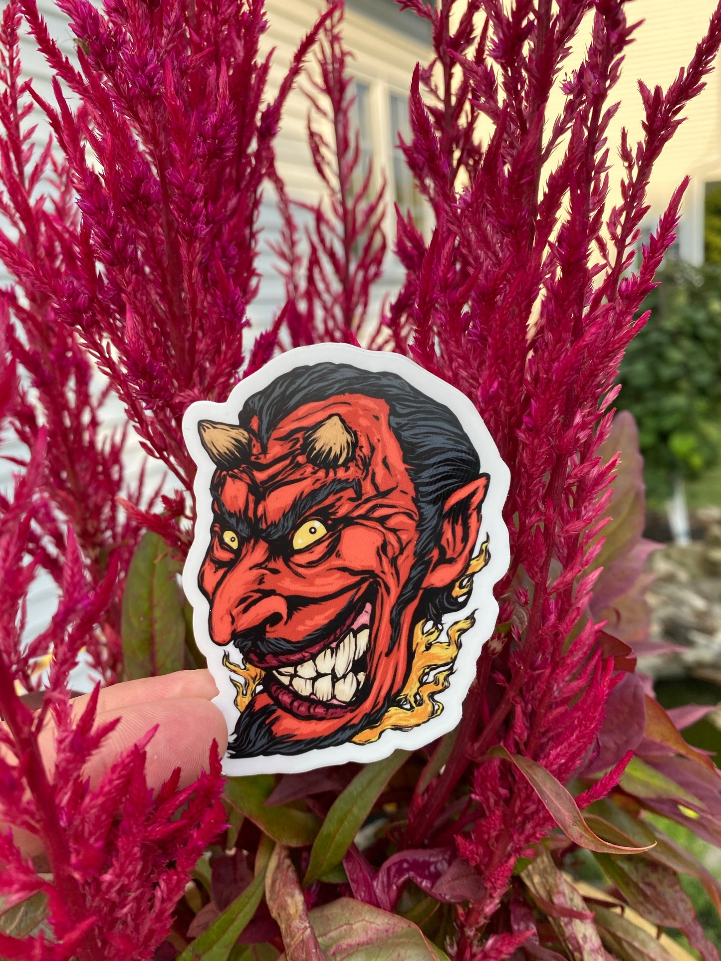 Devil head sticker 3.5 x 3.5! Not today satan