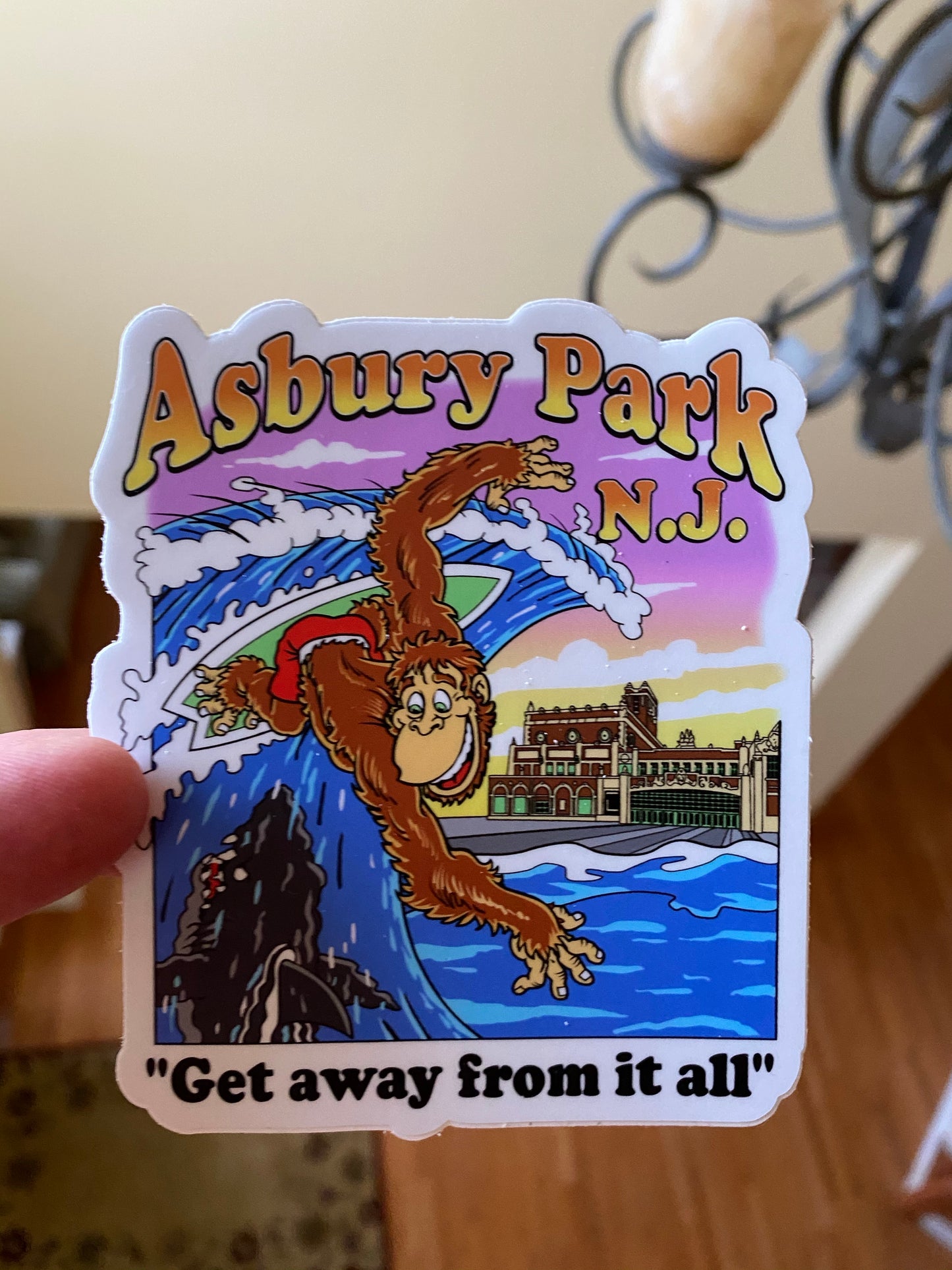 Asbury Park Steve Nazar original sticker convention hall sharks “get away from it all” NJ jersey shore