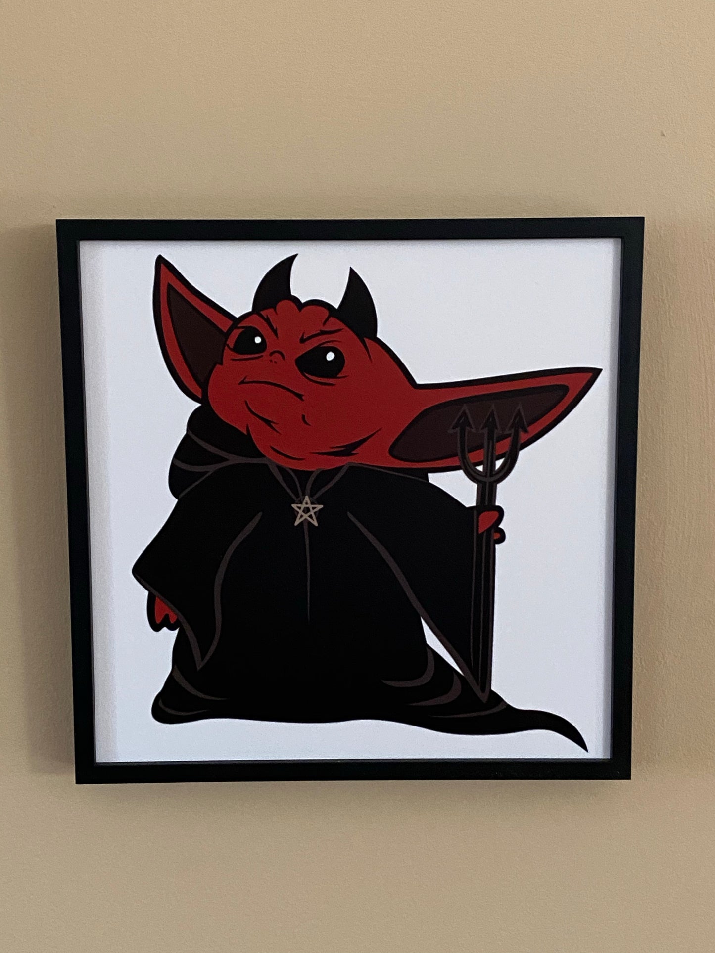 The evil child 8x8 print - super cute rendition - created by artist Penny slice