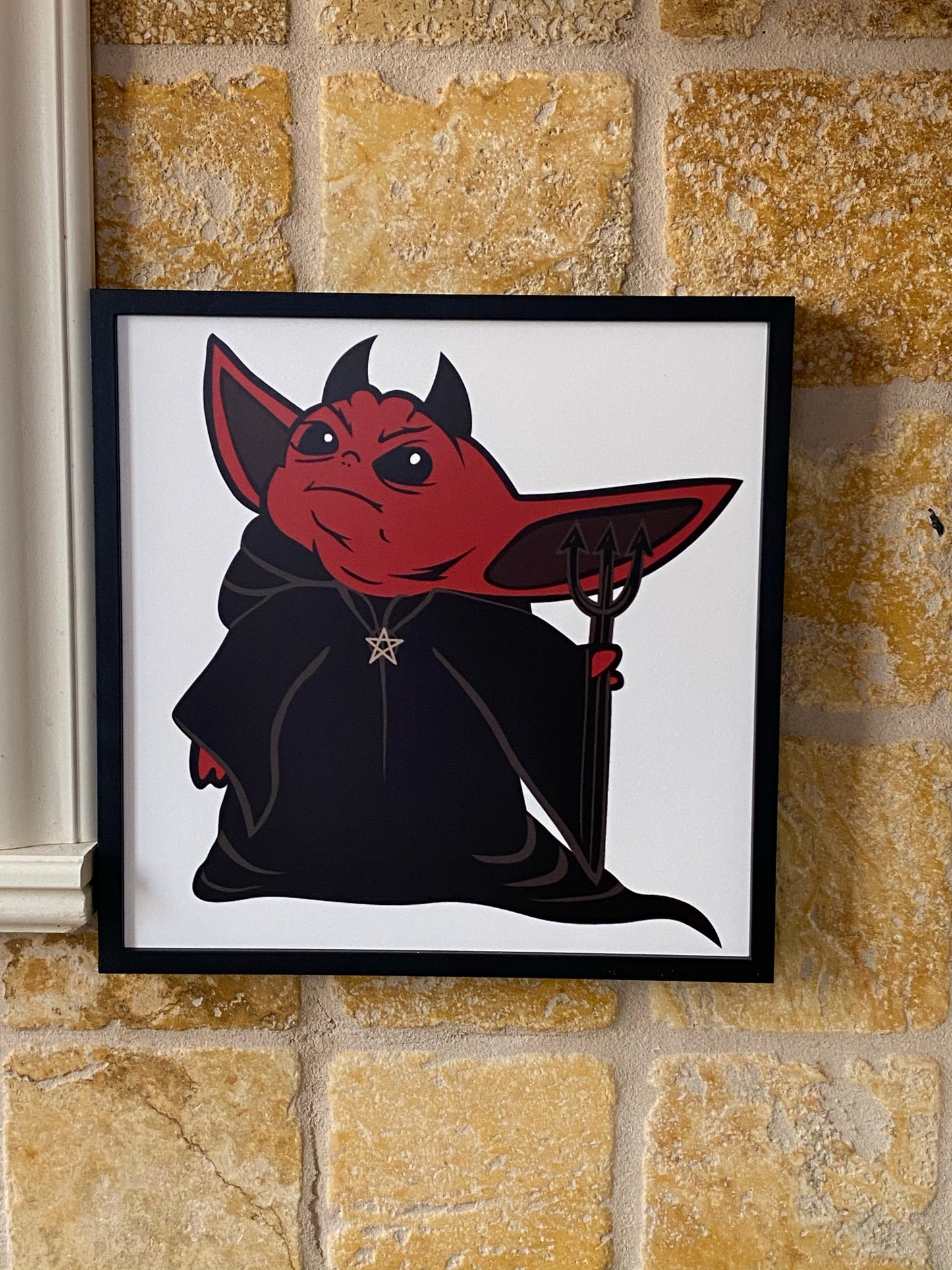 The evil child 8x8 print - super cute rendition - created by artist Penny slice