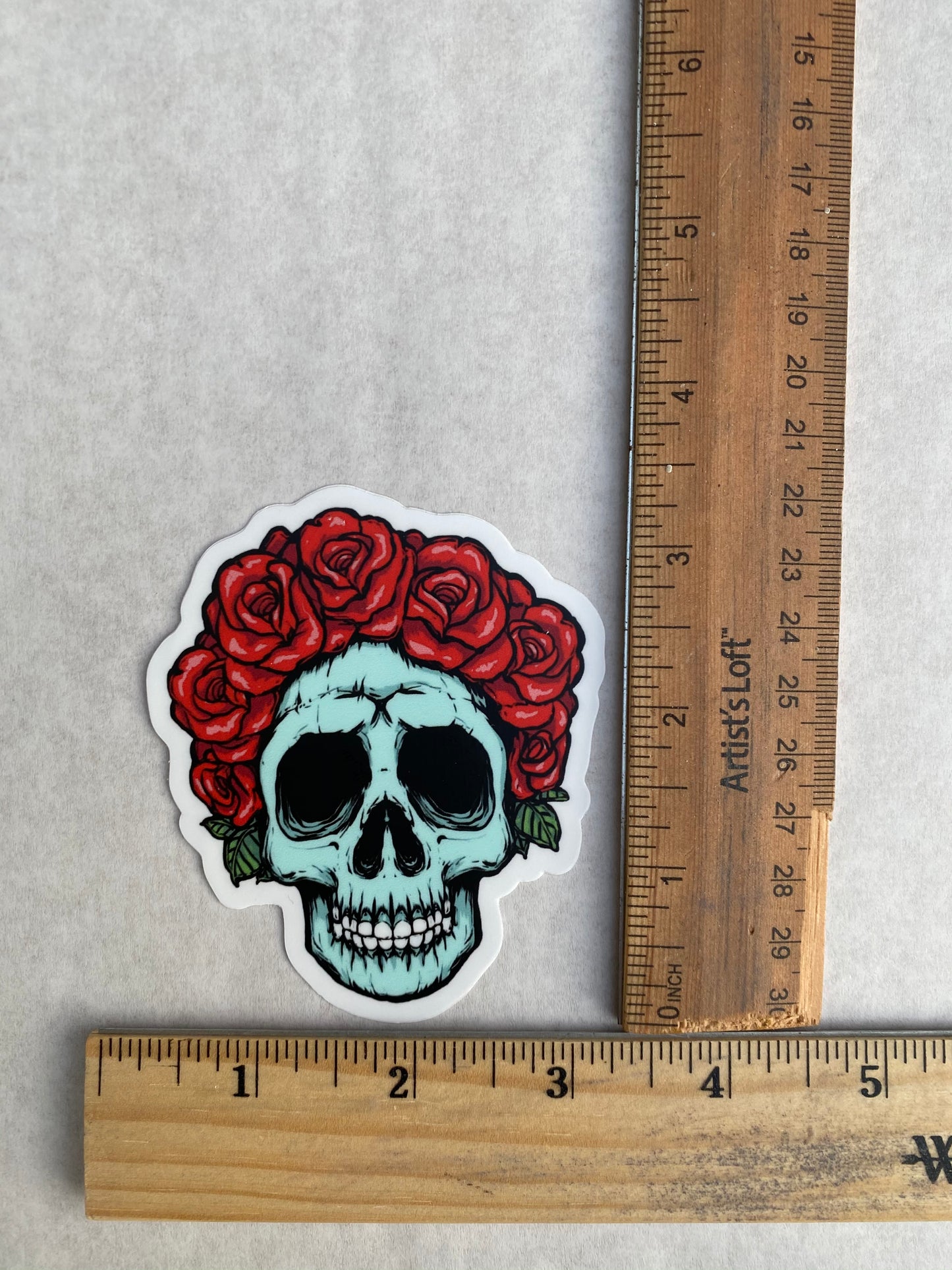 Skulls and Roses sticker - skull art