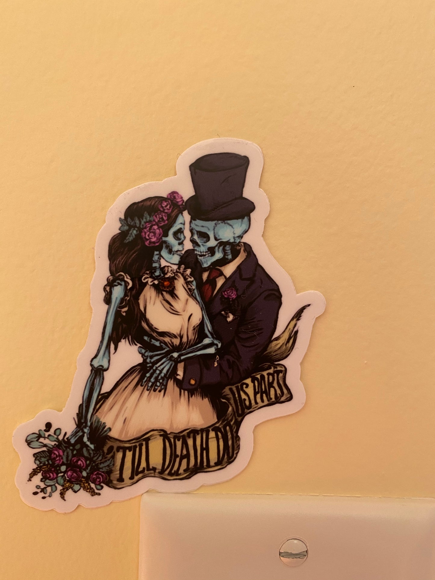Sugar skull couple till death do us apart day of the dead dia de los muertos
