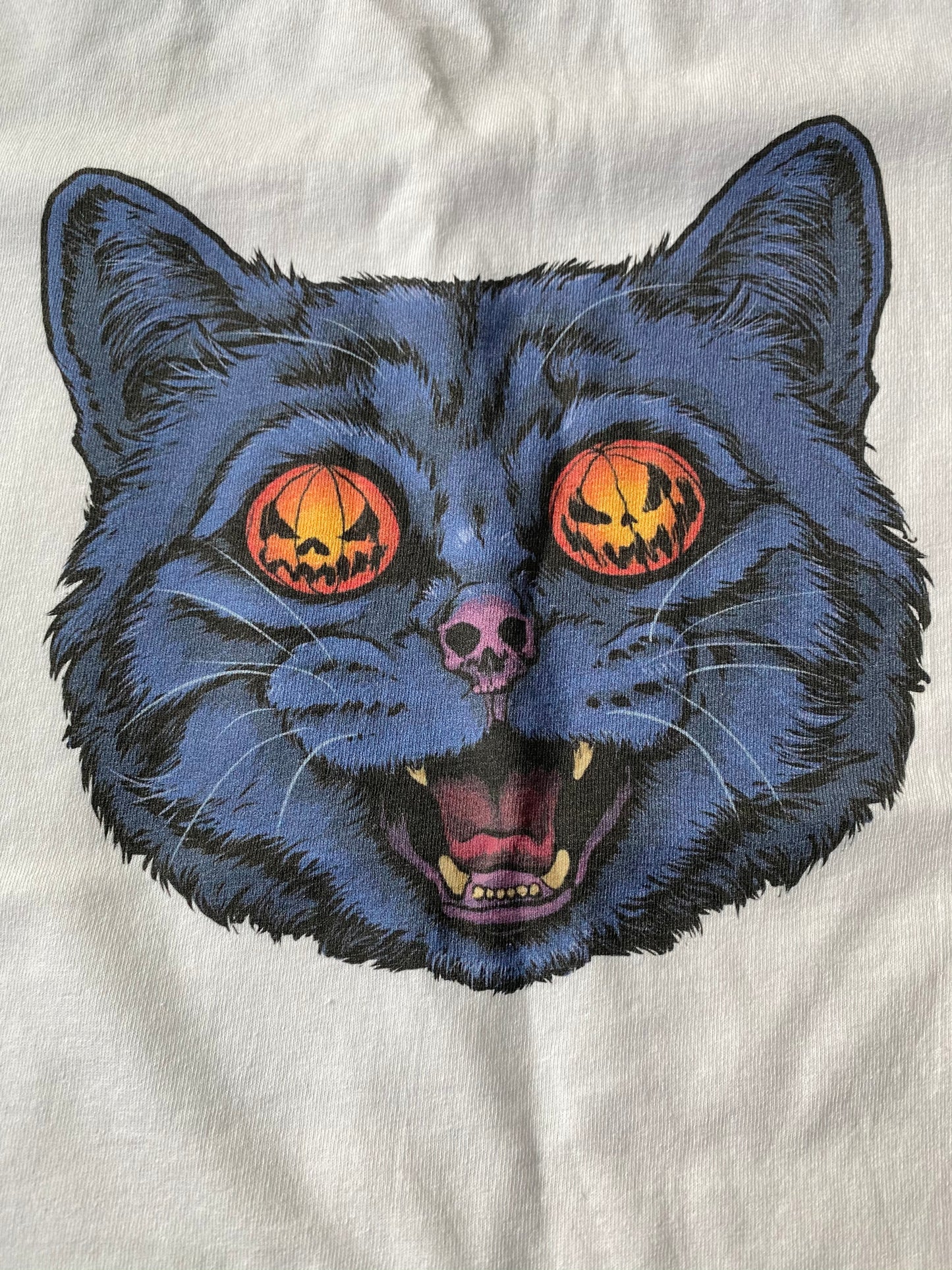 Halloween cat graphic T woman’s shirt - cute Halloween cat stickers - Halloween pumpkin cat stickers
