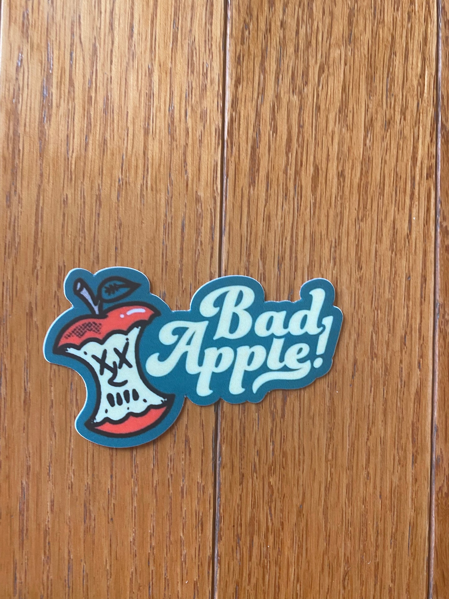 Bad Apple Rotten to the core sticker - 3x2 vinyl original design
