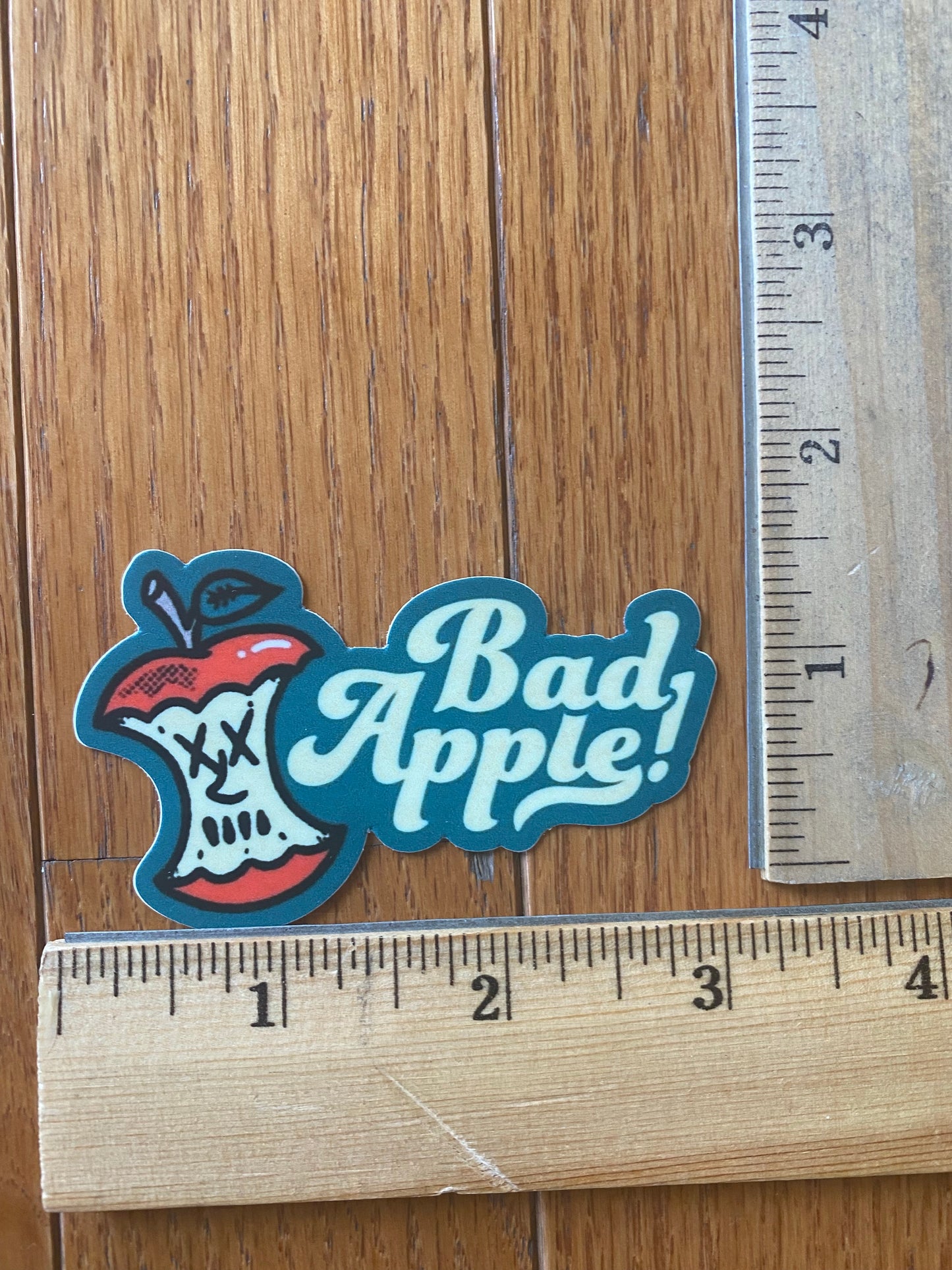Bad Apple Rotten to the core sticker - 3x2 vinyl original design