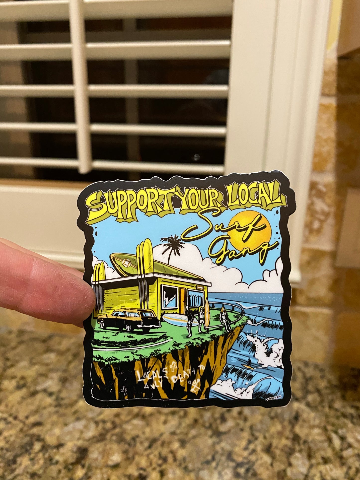 Support your local surf gang sticker - surf gang locals only