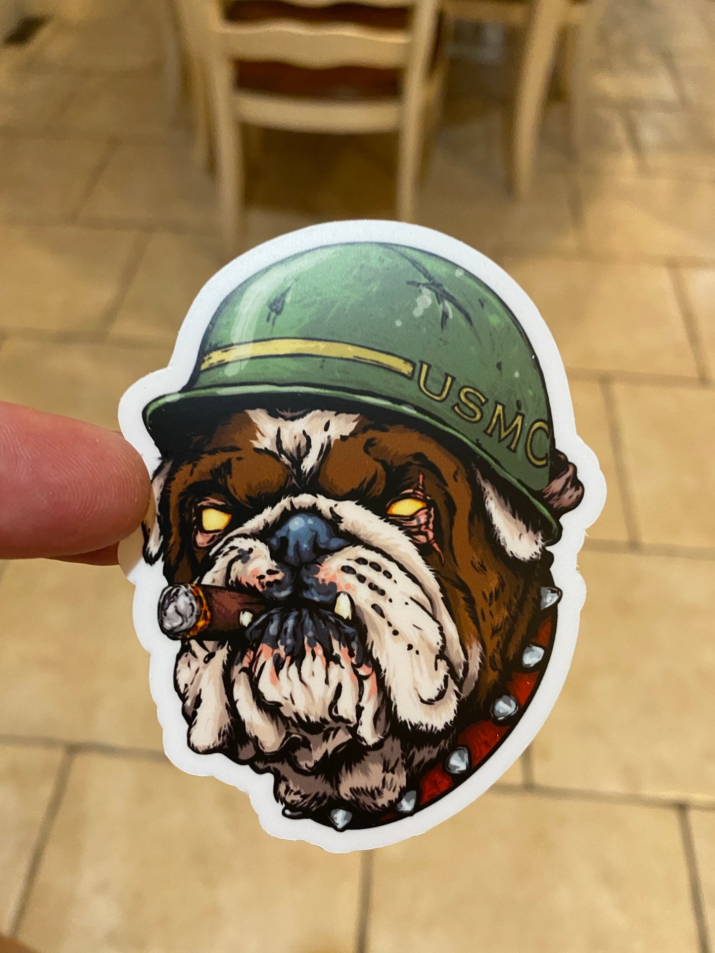 USMC bulldog support our troops - semper fi always faithful sticker - bulldog usmc