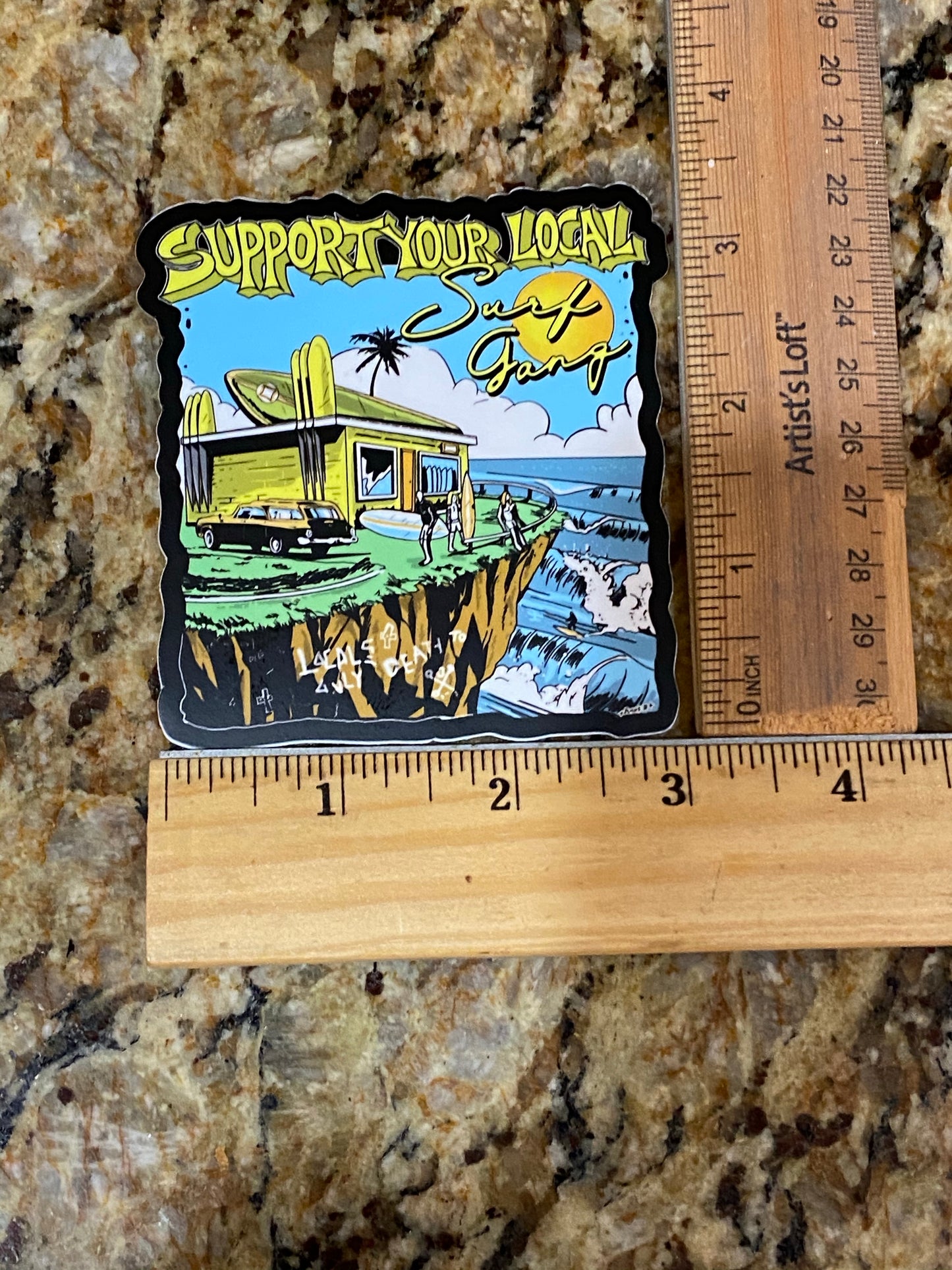 Support your local surf gang sticker - surf gang locals only