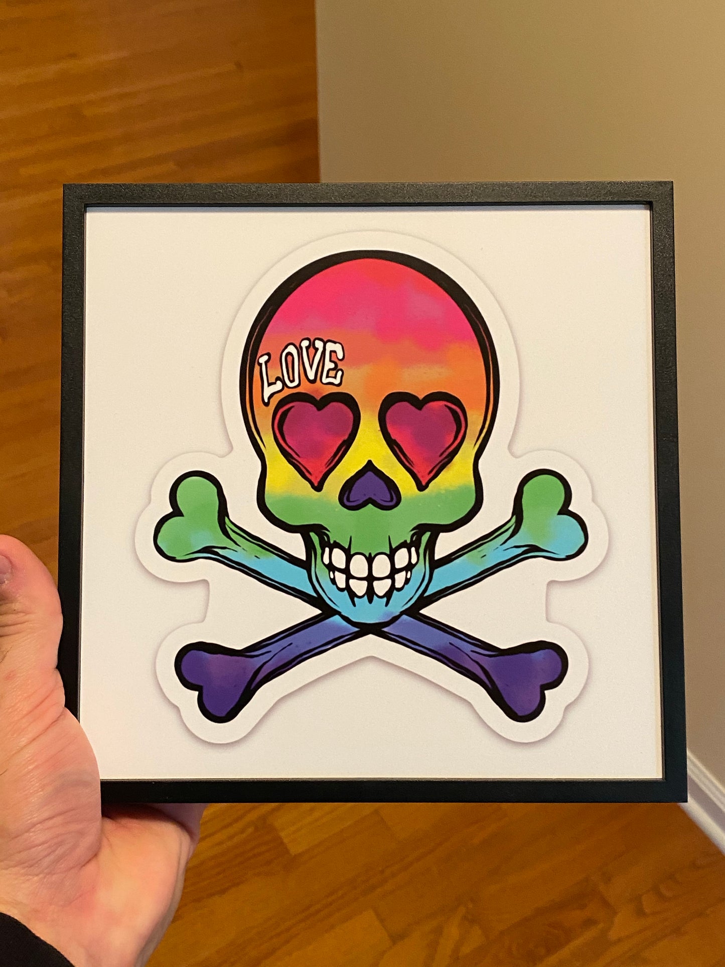 Peace love & skulls print - crossbones love