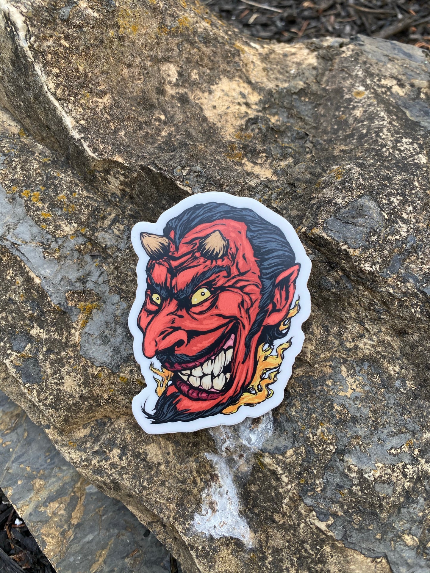 Devil head sticker 3.5 x 3.5! Not today satan