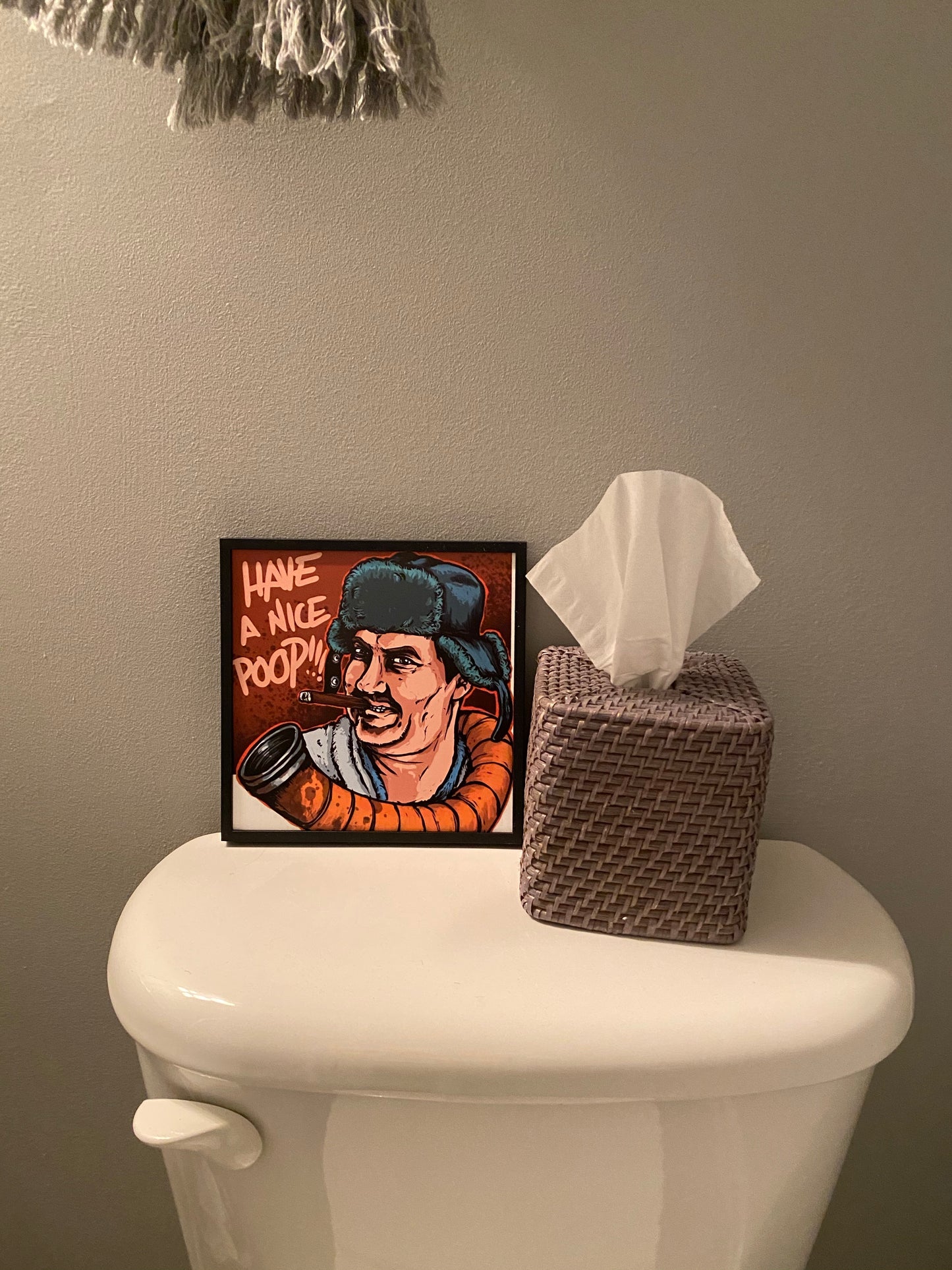 Cousin Eddie - Funny Bathroom sign would poop here again - bathroom decor 8x8 prints