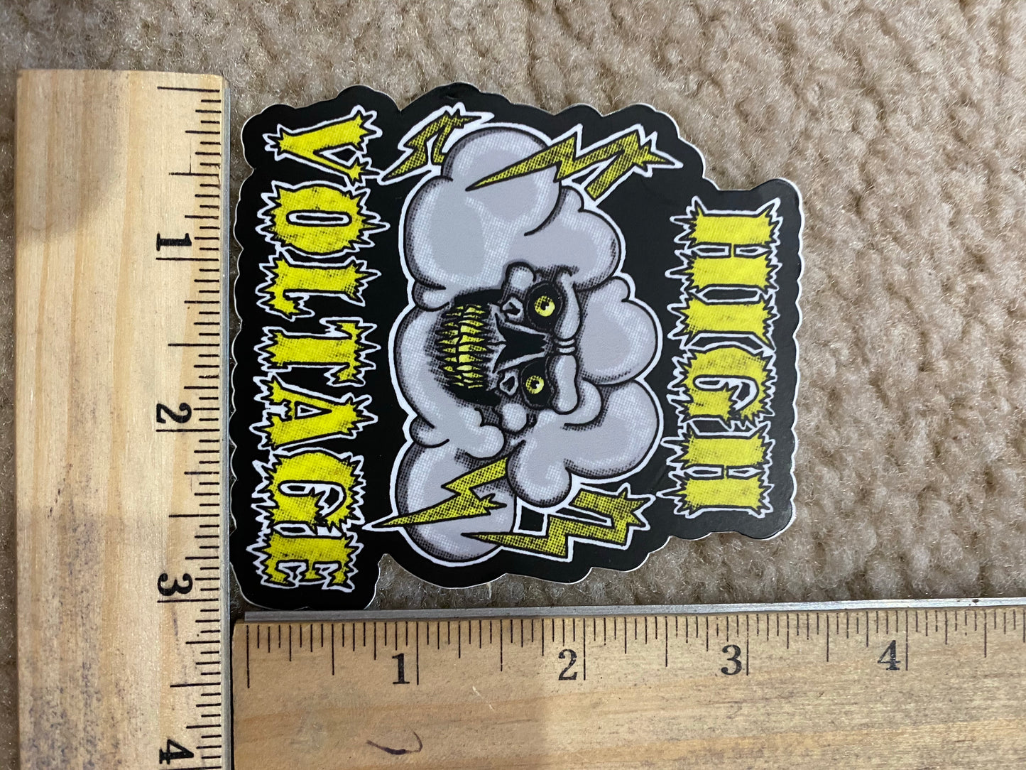 High voltage skull sticker lighting thunder cloud sticker
