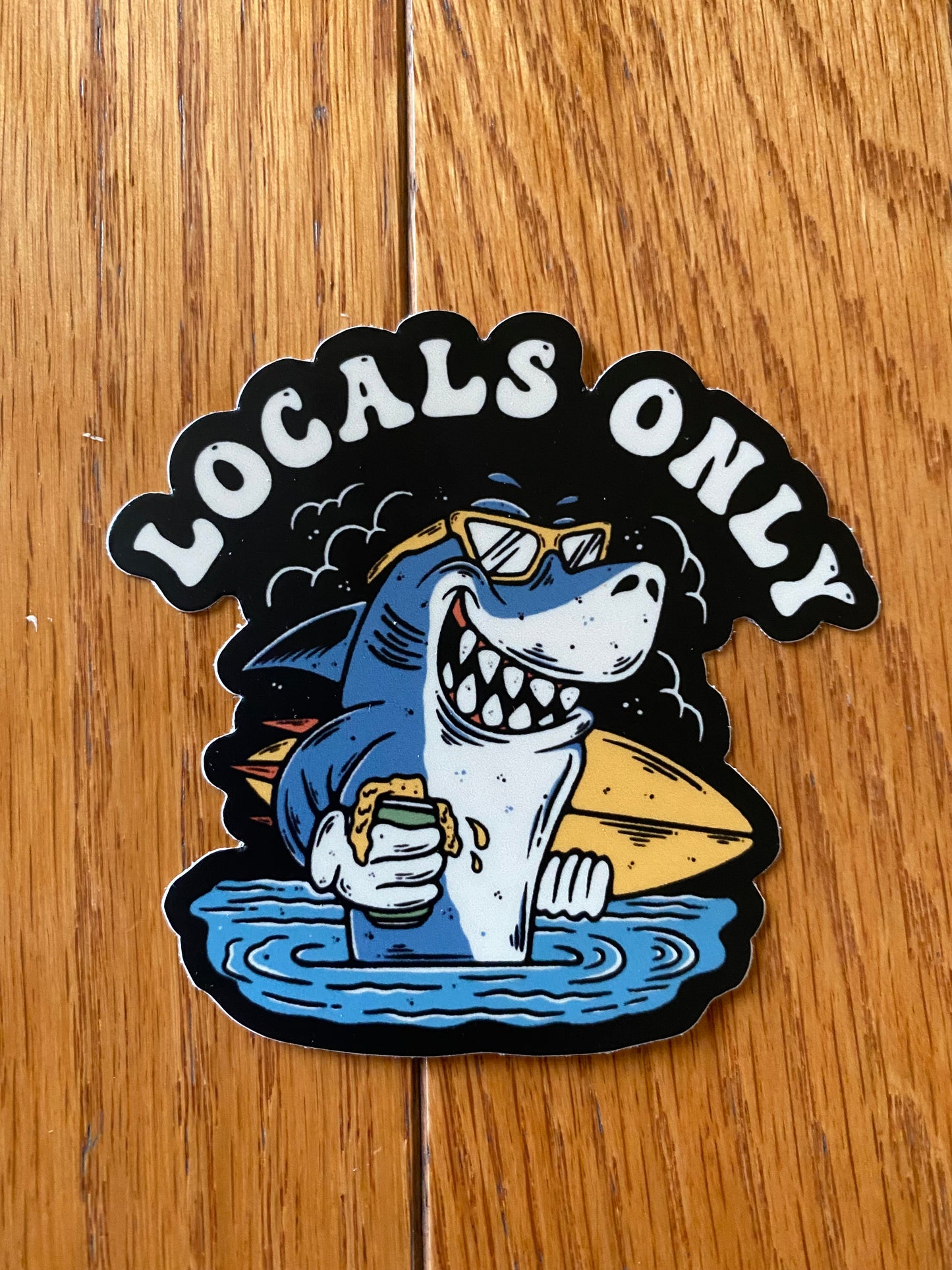 Locals Only shark sticker - surf local local shop local