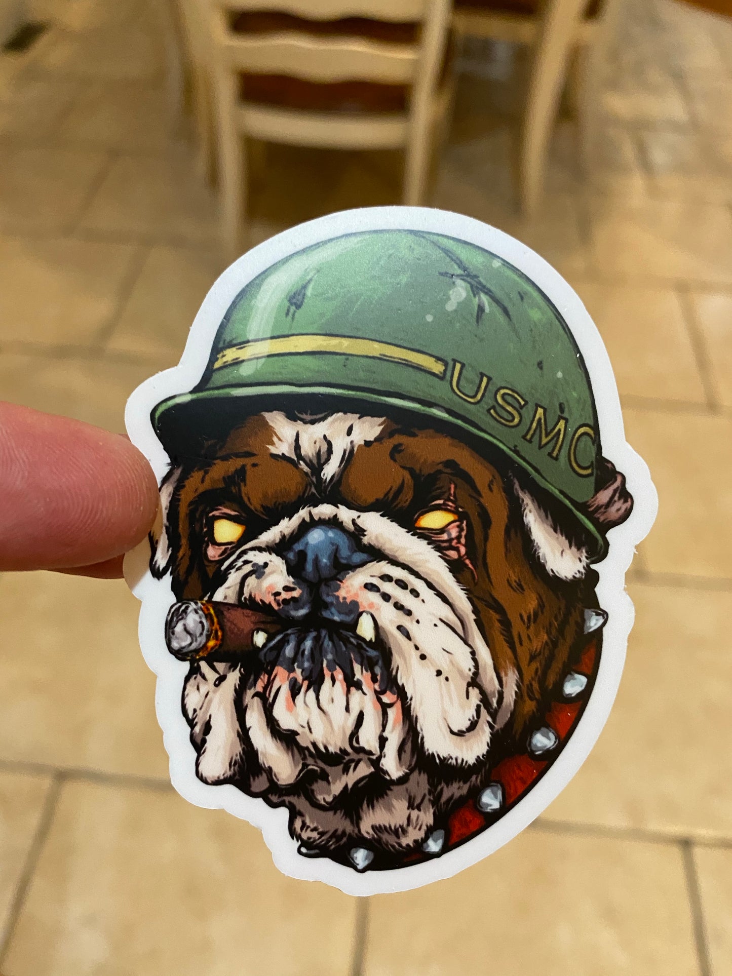 USMC bulldog support our troops - semper fi always faithful sticker - bulldog usmc