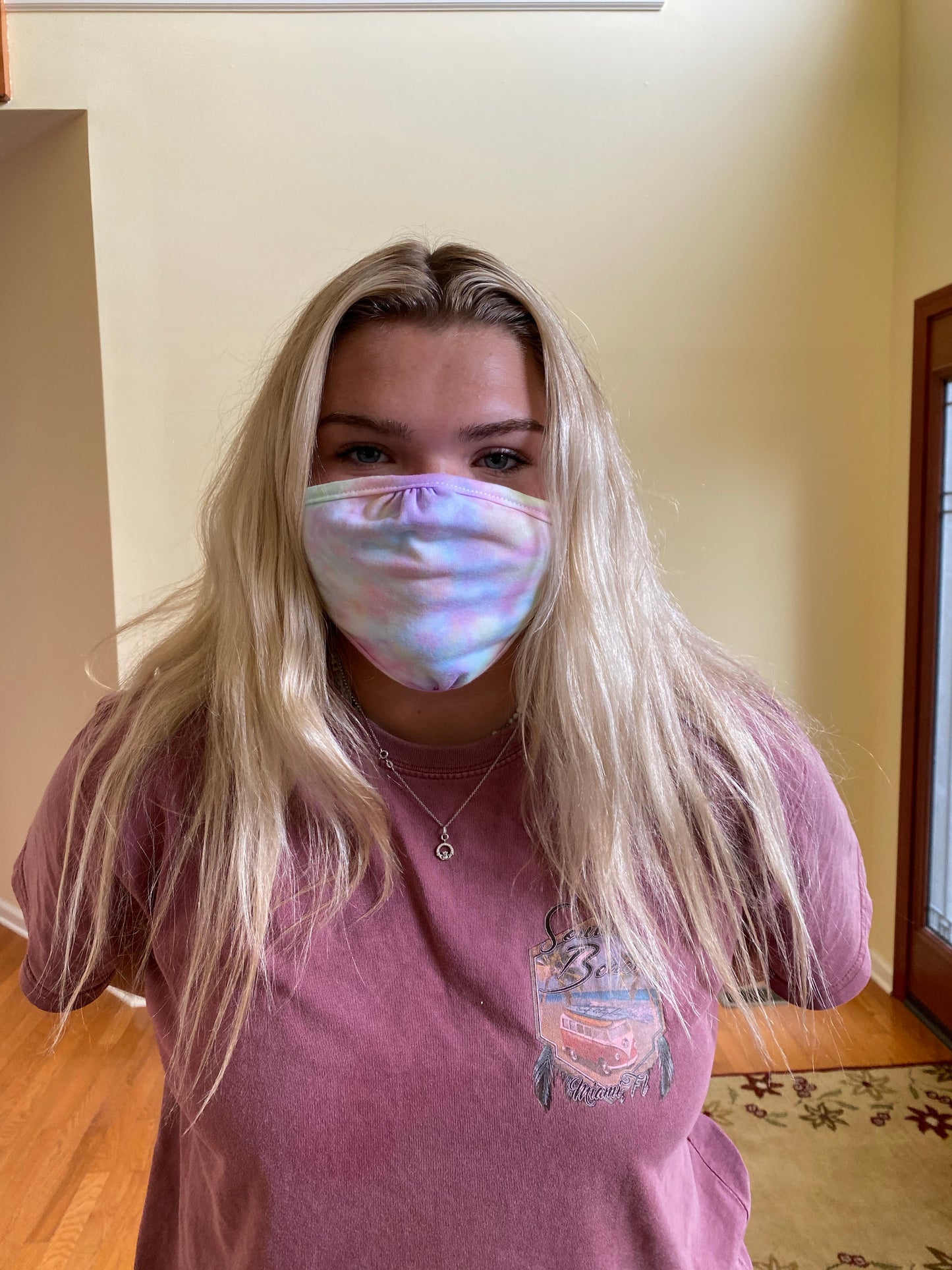Tie dye face mask cotton candy - Next Level Adult Eco Performance face cover