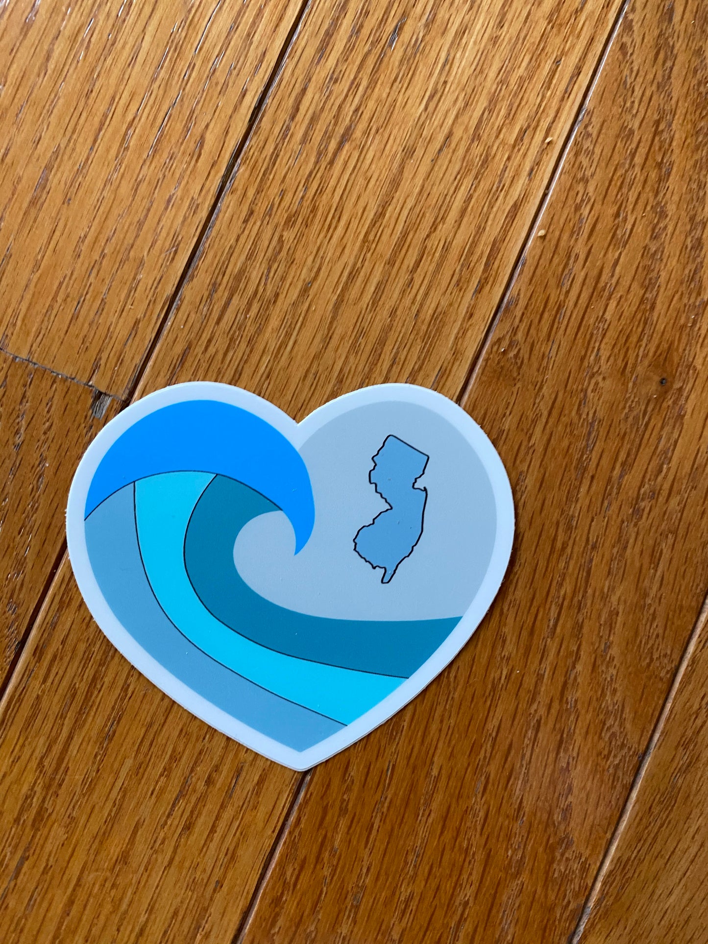 Heart surf NJ wave sticker - surf local local shop local