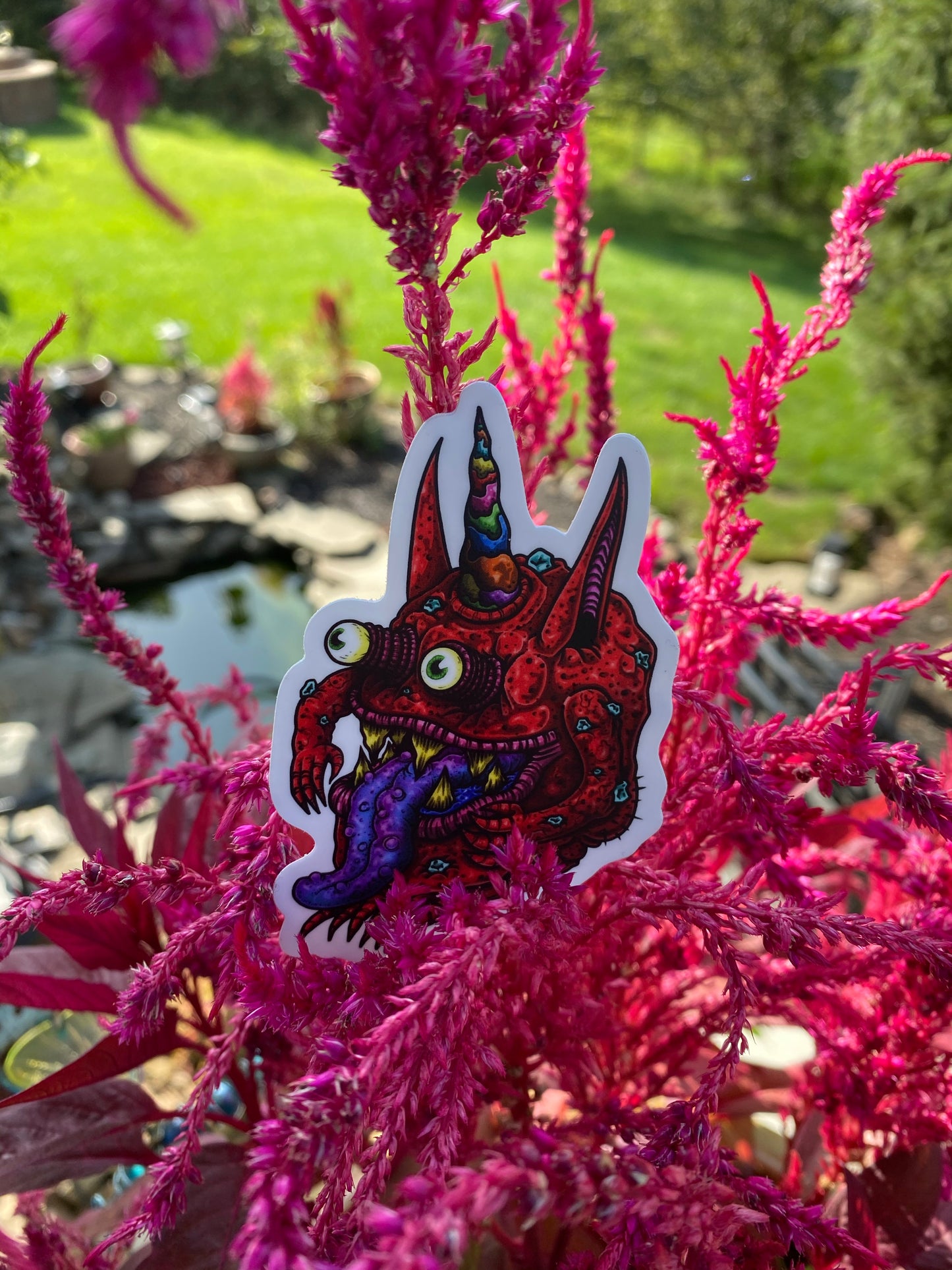 Unicorn monster sticker - skittle monster follow the rainbow