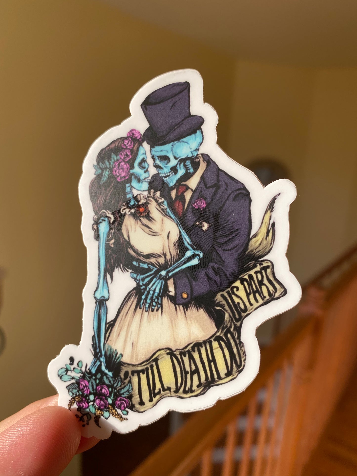 Sugar skull couple till death do us apart day of the dead dia de los muertos