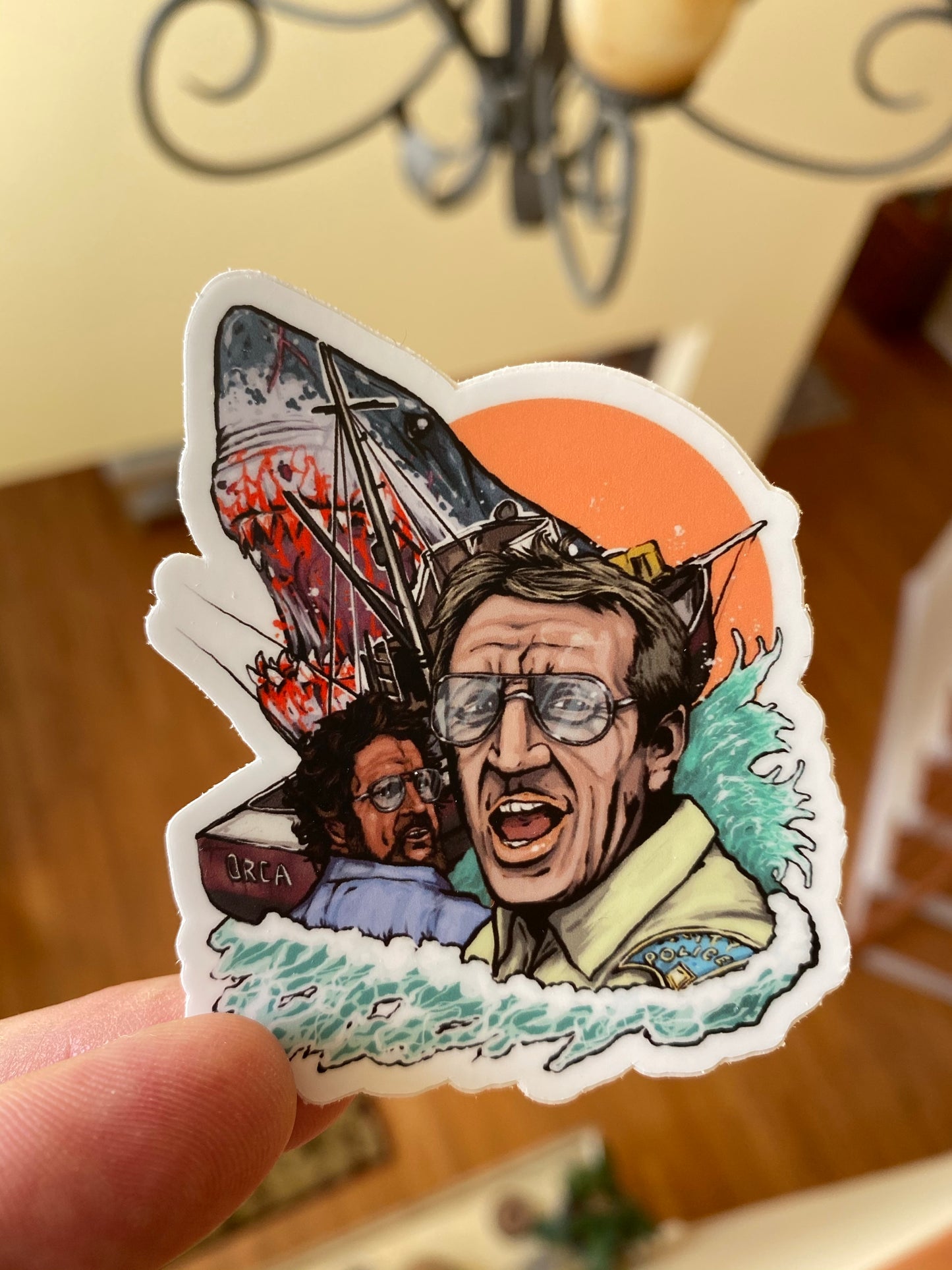 Jaws shark week sticker - Amity island Marty and hooper tribute sticker