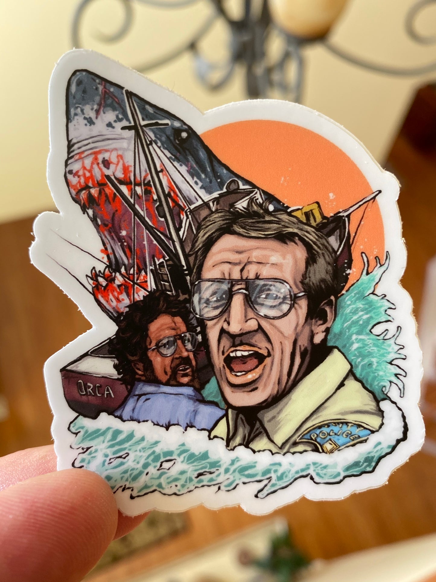 Jaws shark week sticker - Amity island Marty and hooper tribute sticker