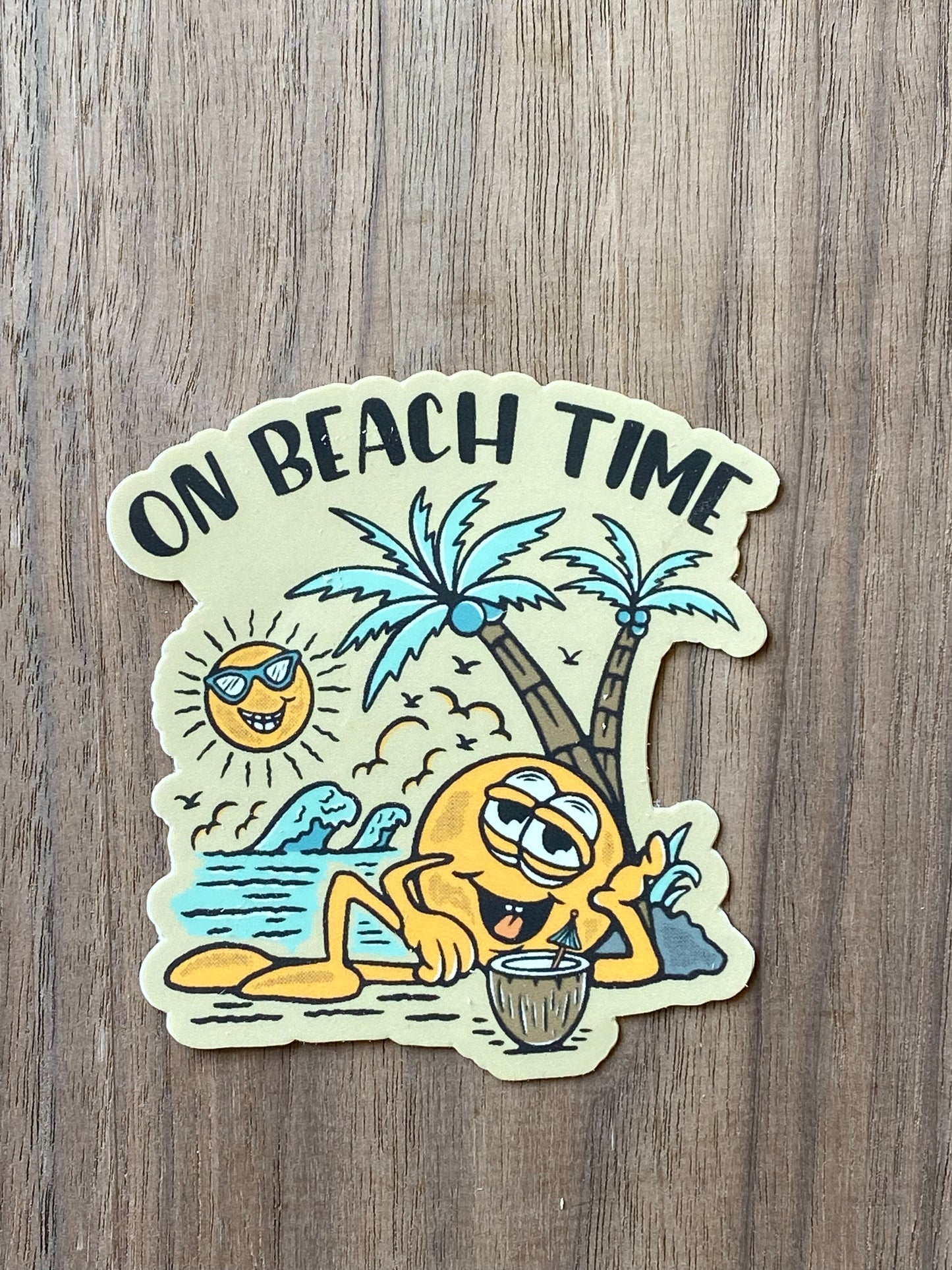 stickers, on beach time, cute beach stickers