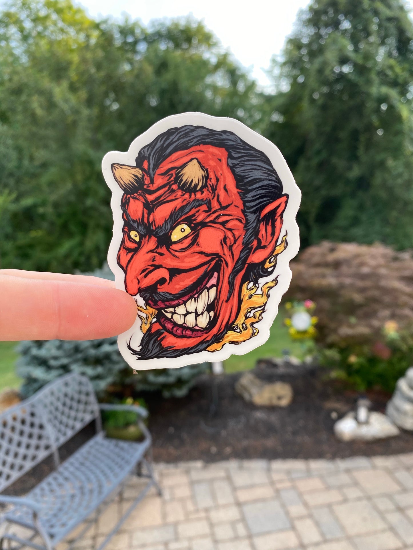 Devil head sticker 3.5 x 3.5! Not today satan